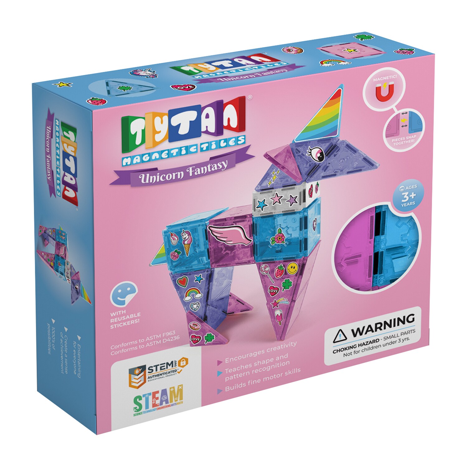 TYTAN TYT-47PC-UNICORN Unicorn Magnetic Tiles STEM toy