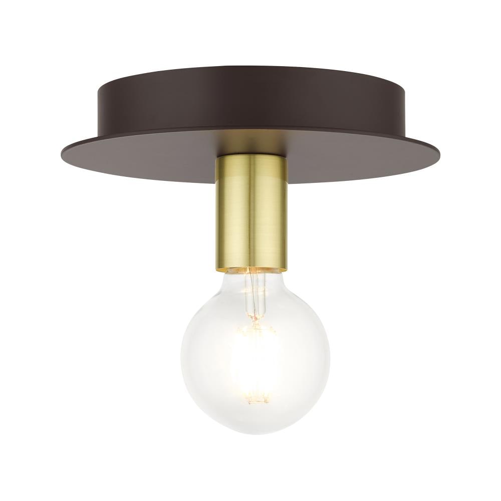 Livex Lighting 45871-07 Hillview 1 -Light 8-in Matte Bronze Flush Mount Light