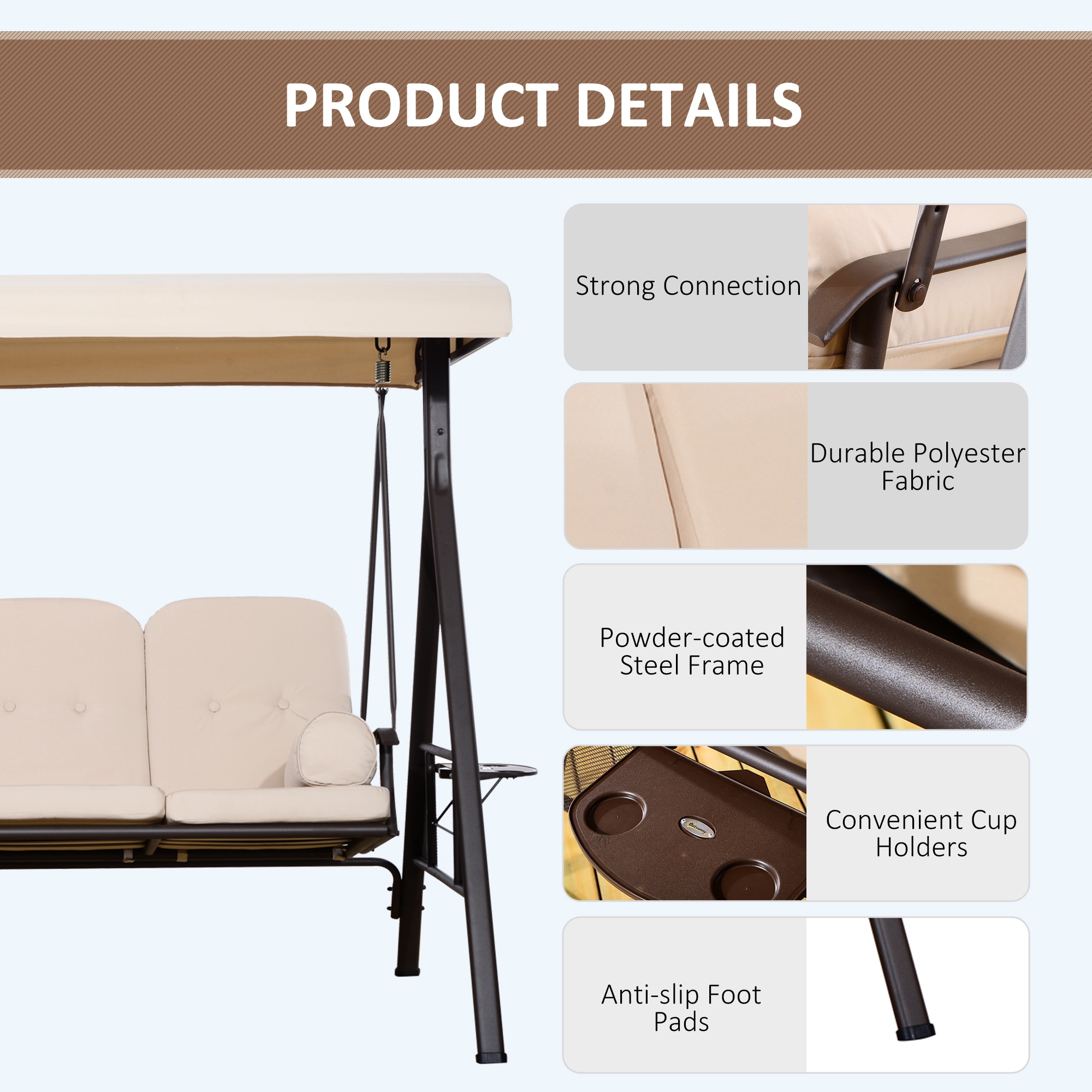 Outsunny 84A-068 Swing-Gliders - View #5