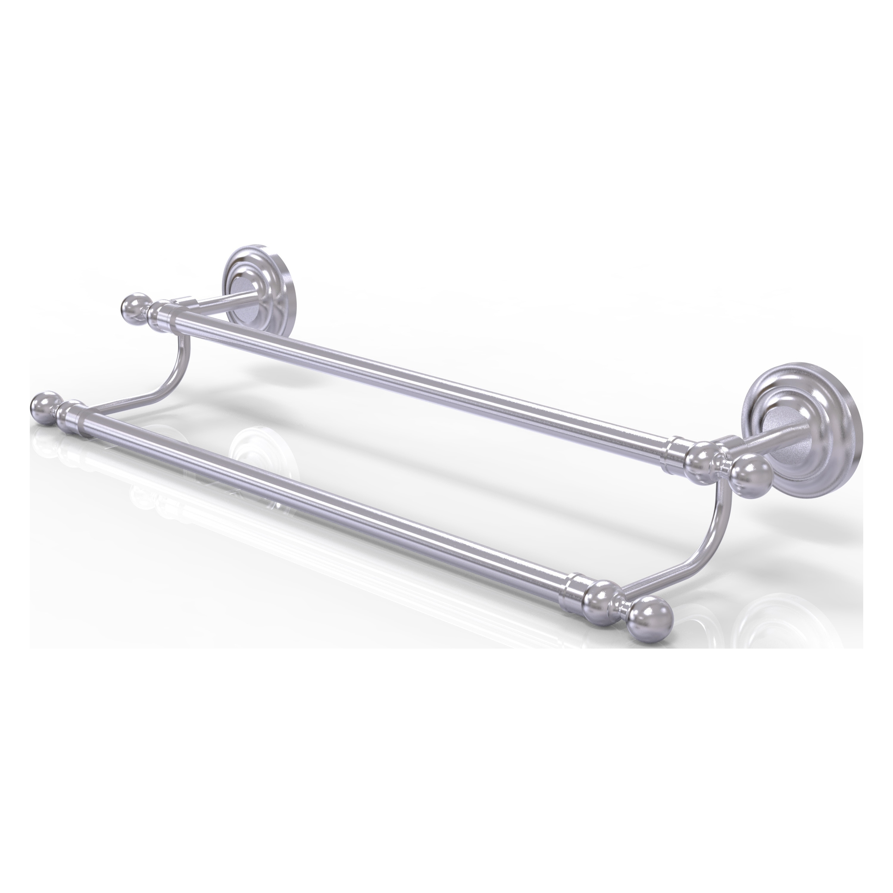 Allied Brass QN-72/24-SCH Que New 24-in double Satin Chrome Wall mount Double Towel Bar
