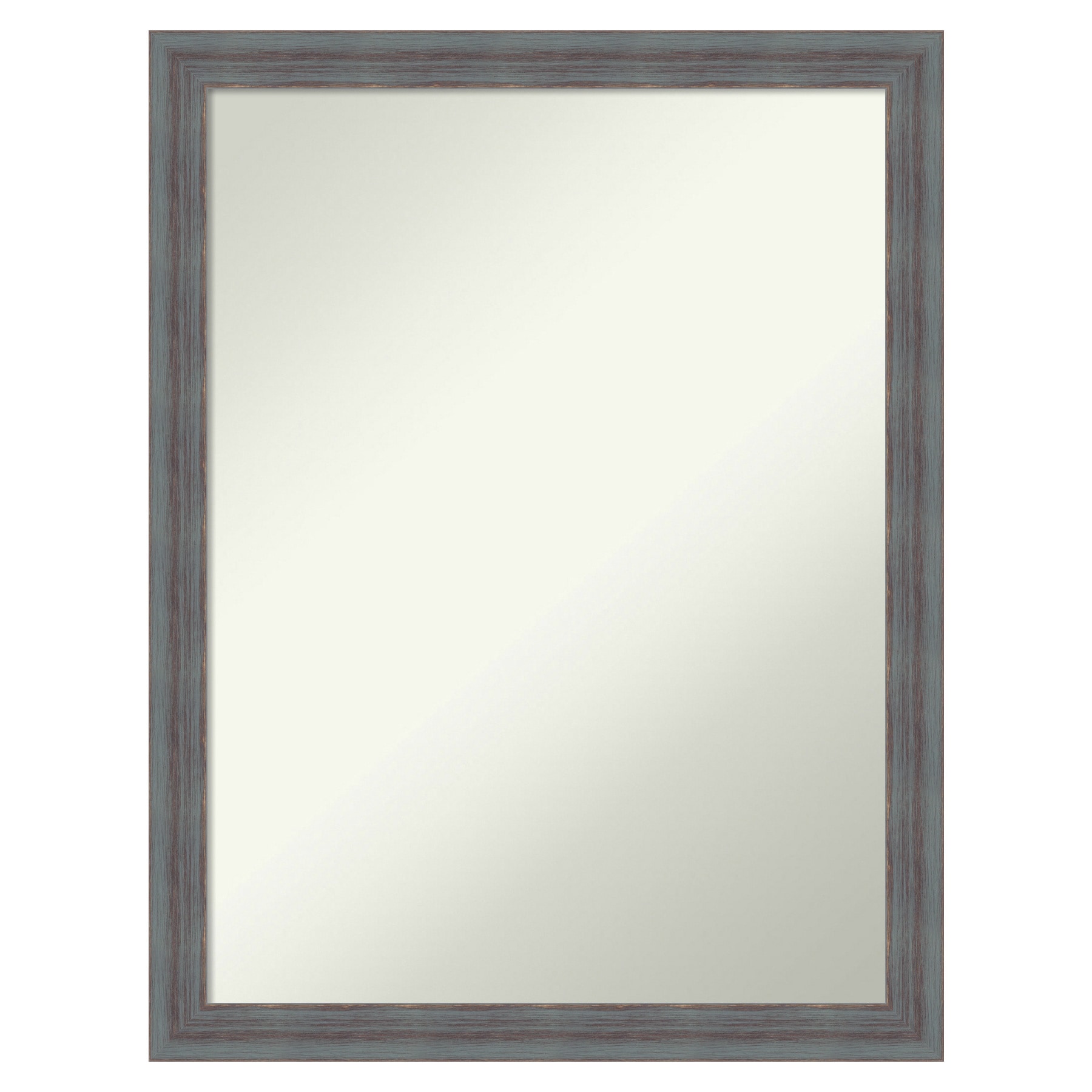 Amanti Art A17005546875 Dixie Grey Rustic Frame 20.25-in W x 26.25-in H Rectangle Dixie Blue Grey Rustic Framed Wall Mirror