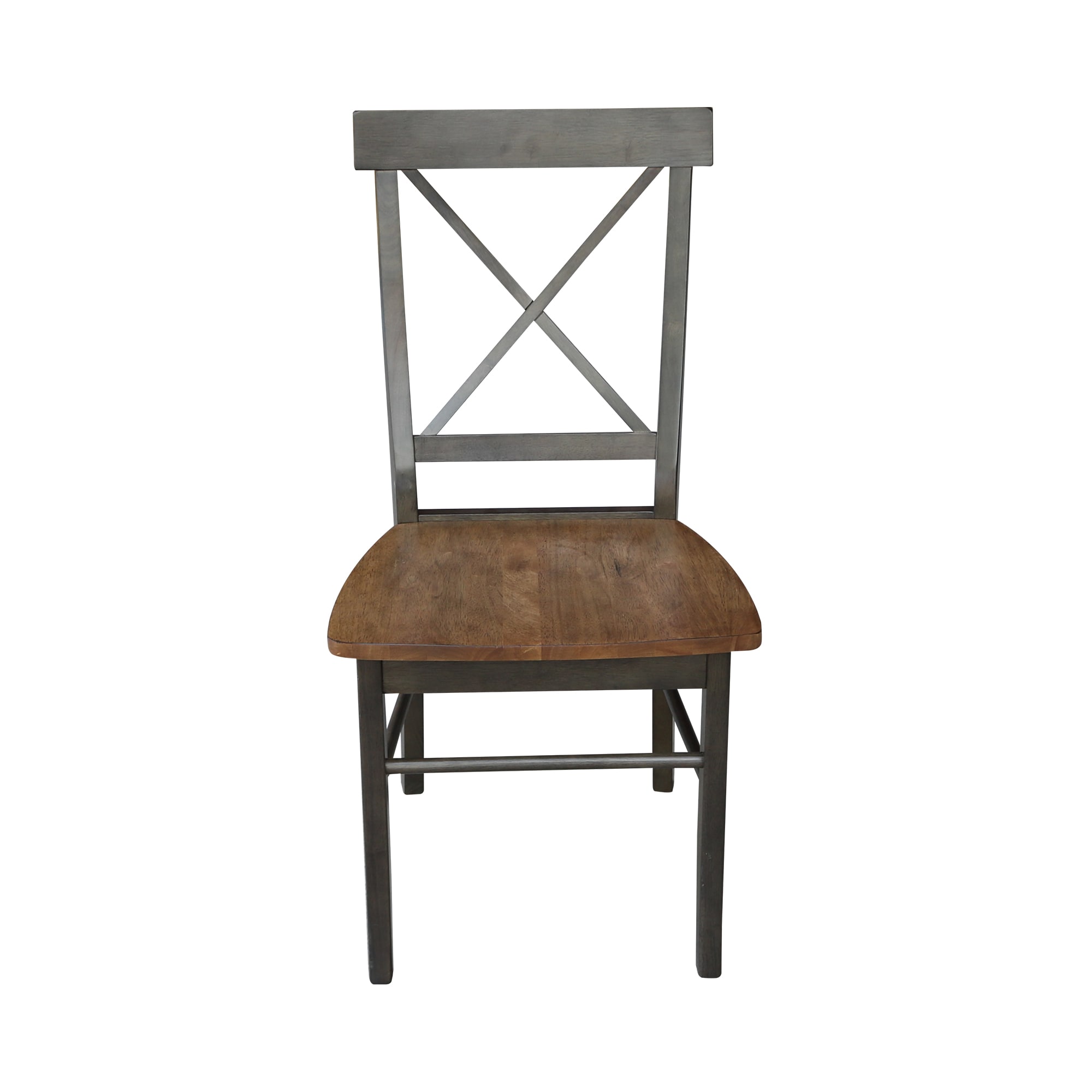 Black Cross Back Solid Wood Side Chair Set