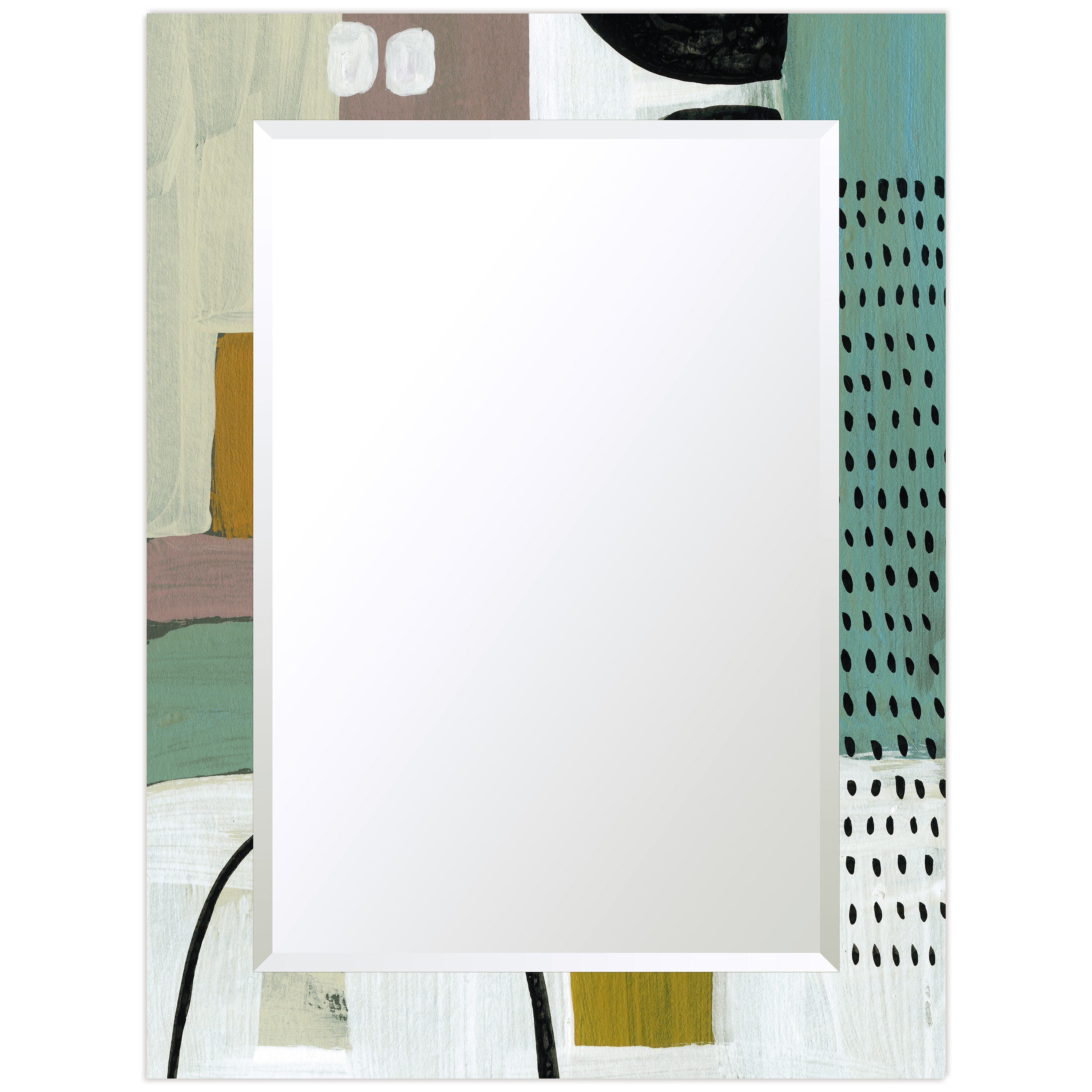 Empire Art Direct TAM-140604-4030 "Introductions"Rectangular Beveled Wall Mounted Mirror on Free Floating Printed Tempered Art Glass