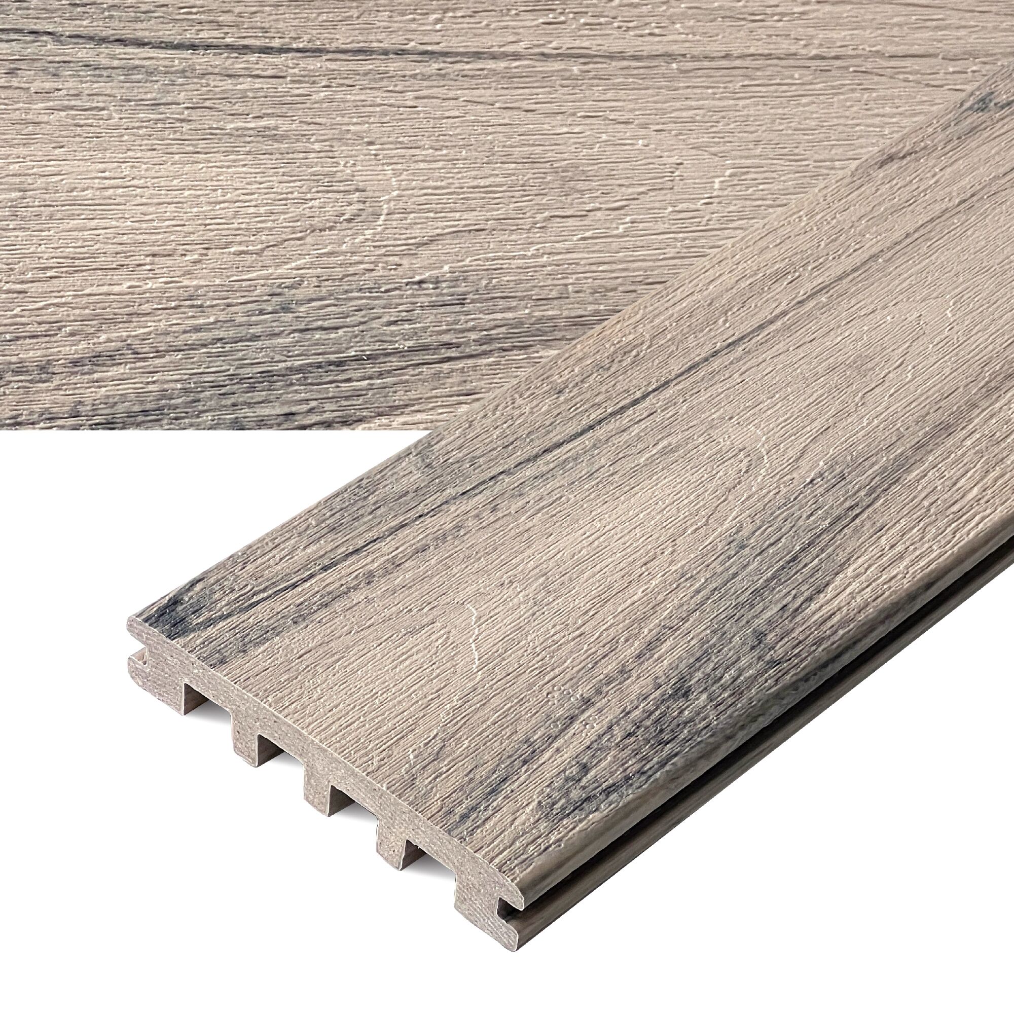 Armadillo 96012 Essentials 1-in x 6-in x 12-ft Saw Grass Grooved Composite Deck board