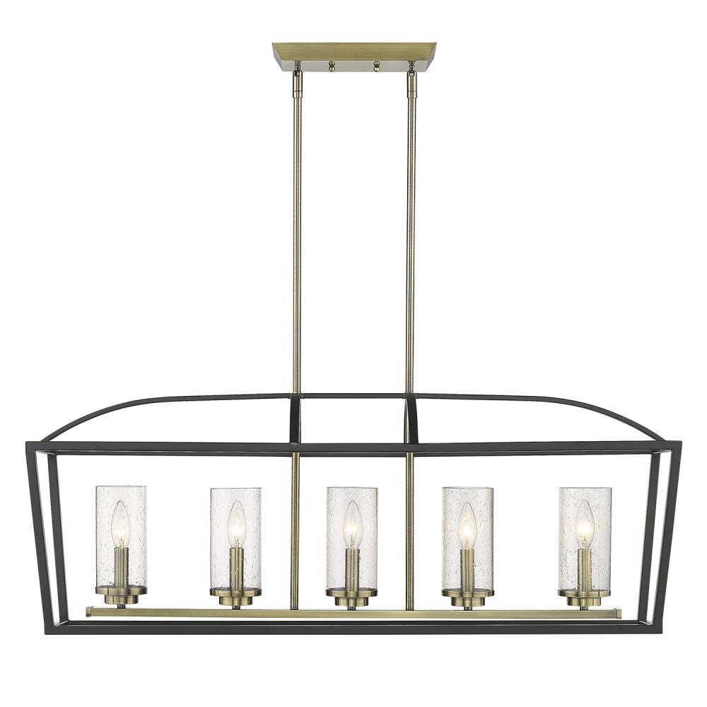 Golden Lighting 4309-LP BLK-AB-SD Pendant-Lights - View #2