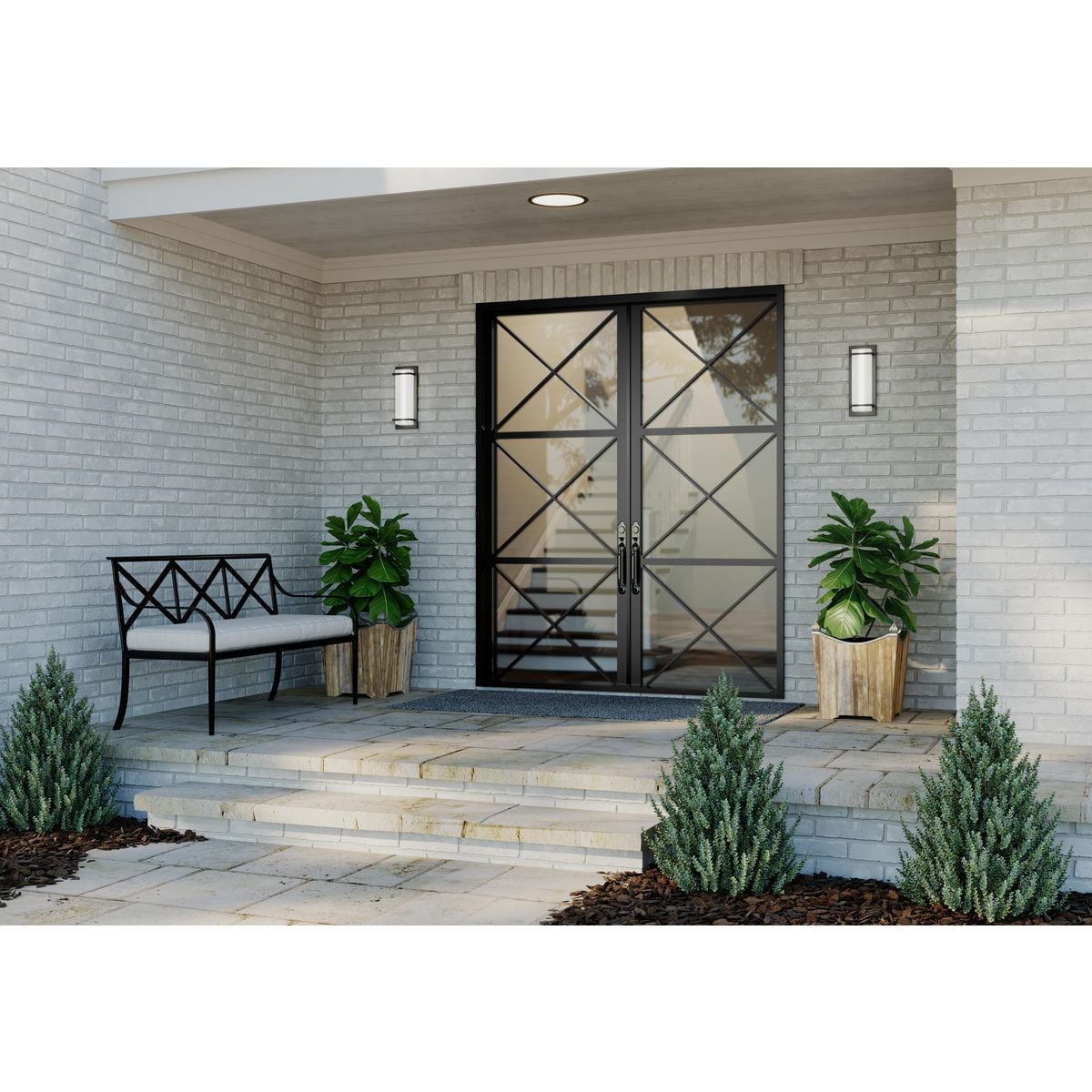 Black Aluminum LED Outdoor Wall Sconce with Acrylic Shade