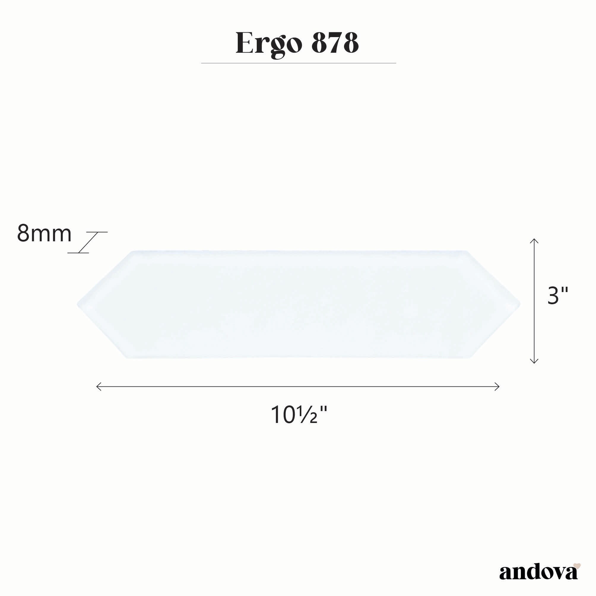 Ergo 3" x 10" Blue Glass Hexagonal Subway Tile