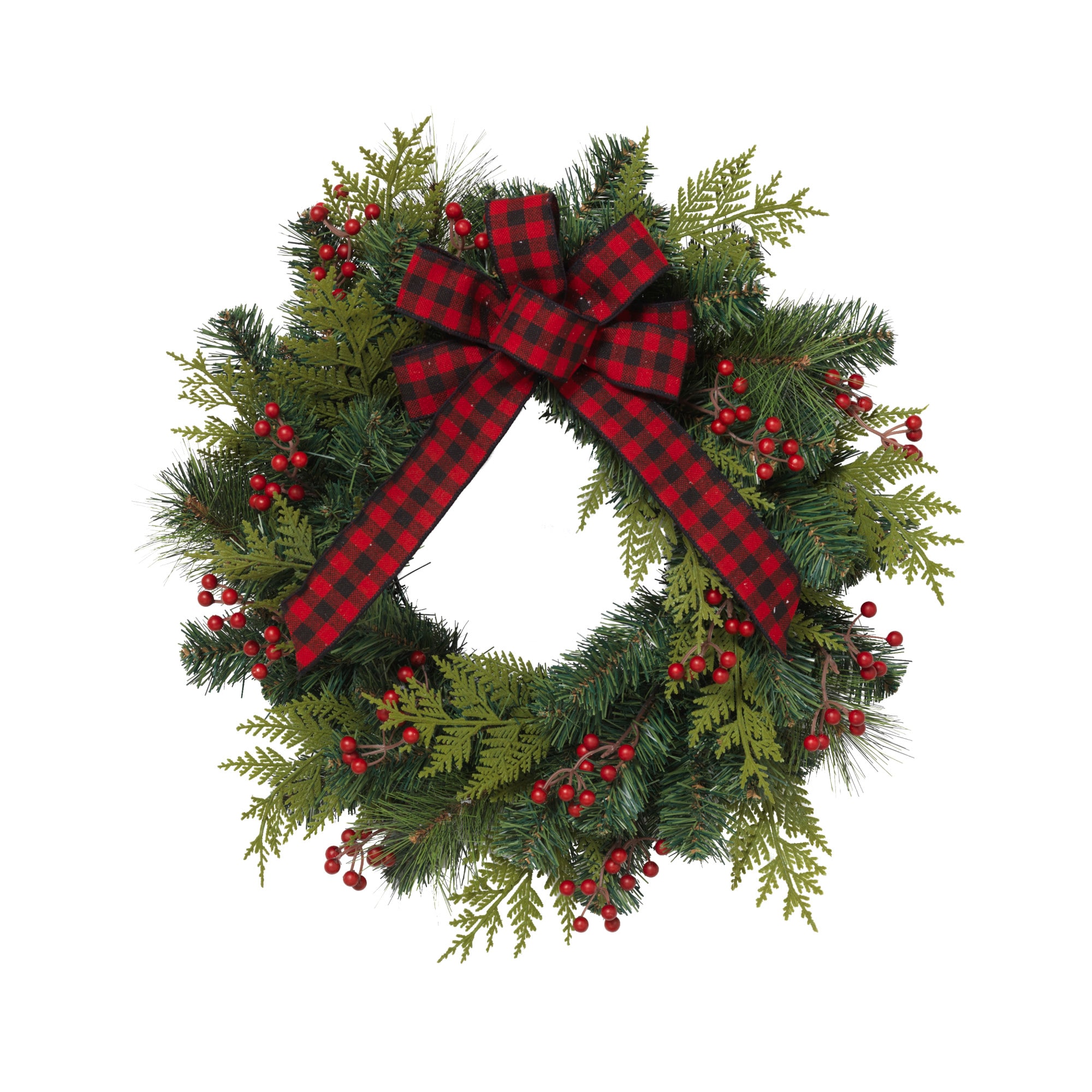 Gerson International 2552380EC 24-in Indoor/Outdoor Green Pine Artificial Christmas Wreath
