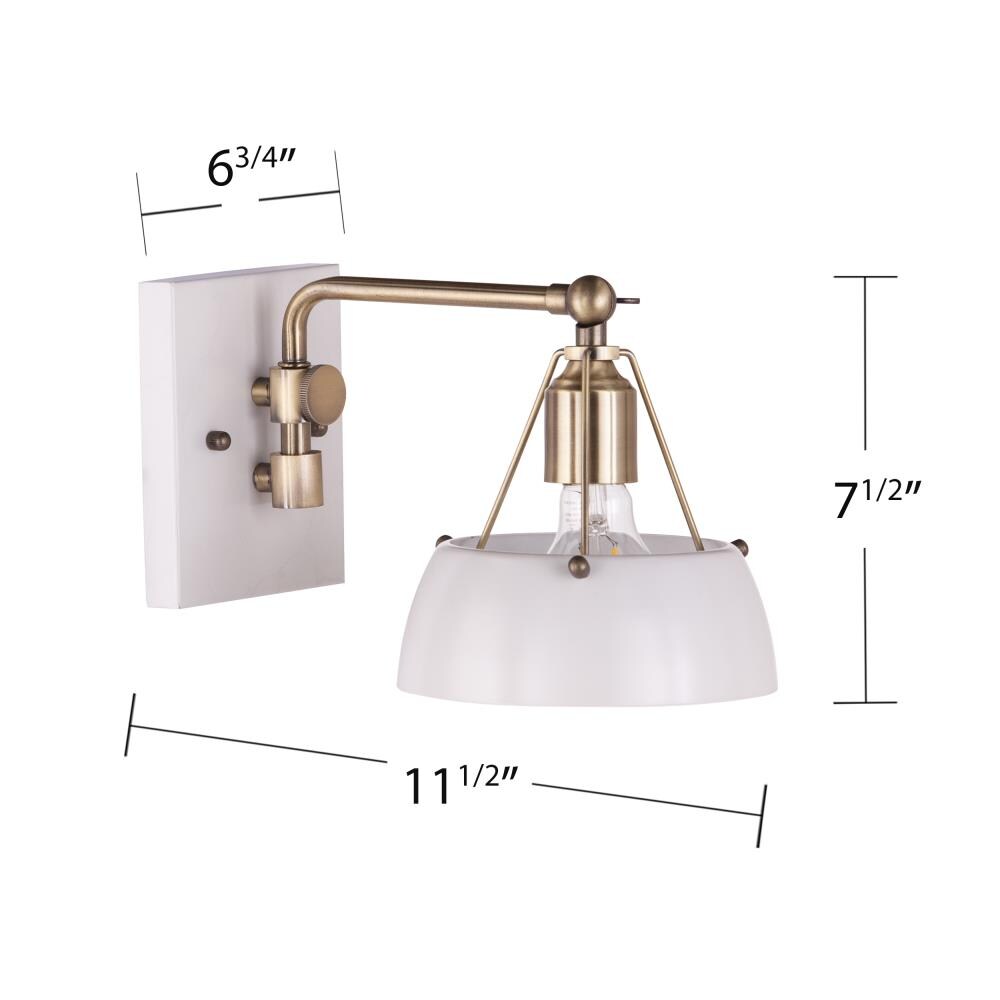 Boston Loft Furnishings Nawil 6.75-in W 1-Light White and Antique Brass ...