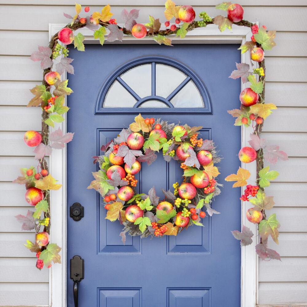 Fraser Hill Farm FF108HVGL002-0MLT Artificial-Thanksgiving-Wreaths - View #5