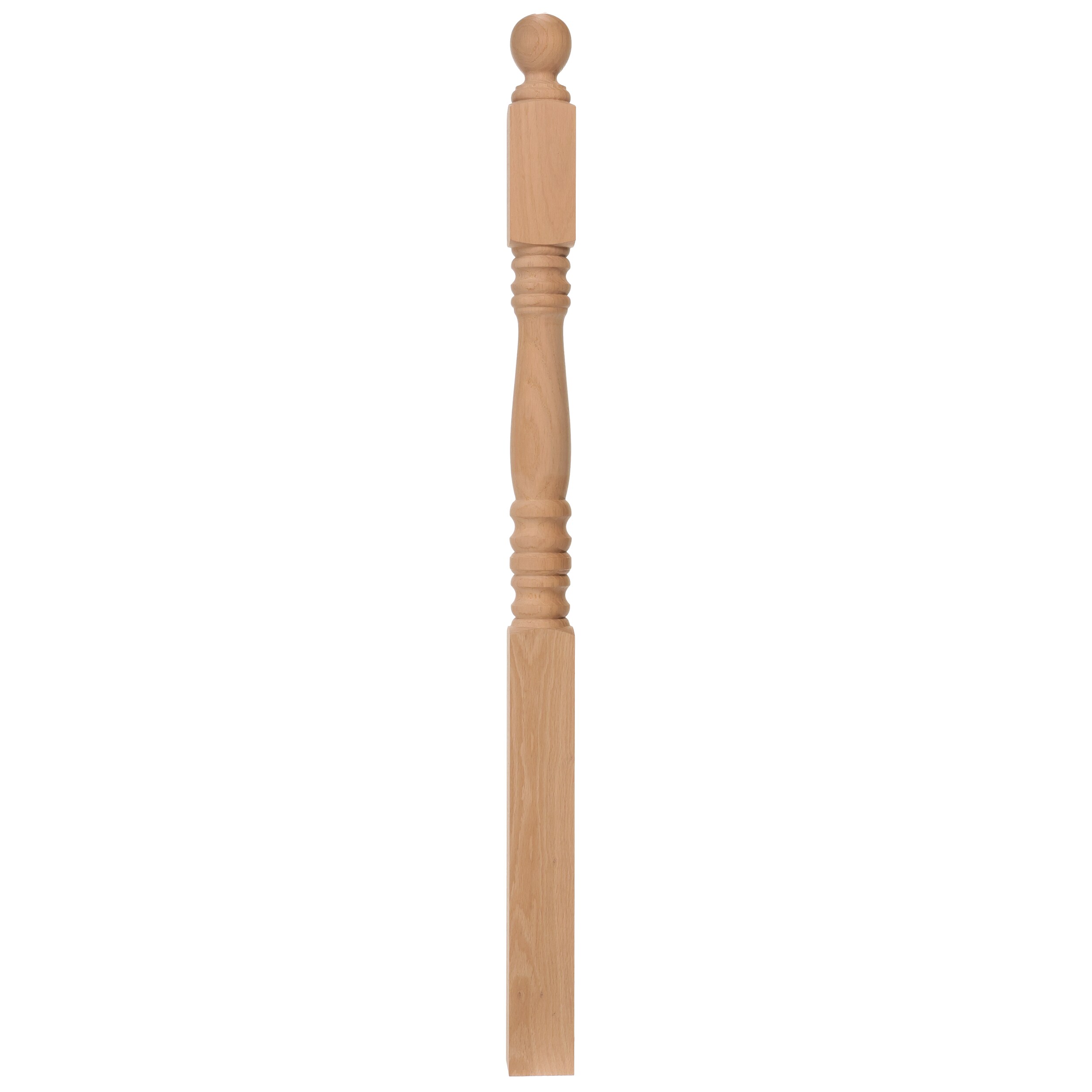 RELIABILT 3-in x 48-in Ball Top Newel Unfinished Red Oak Stair Newel ...