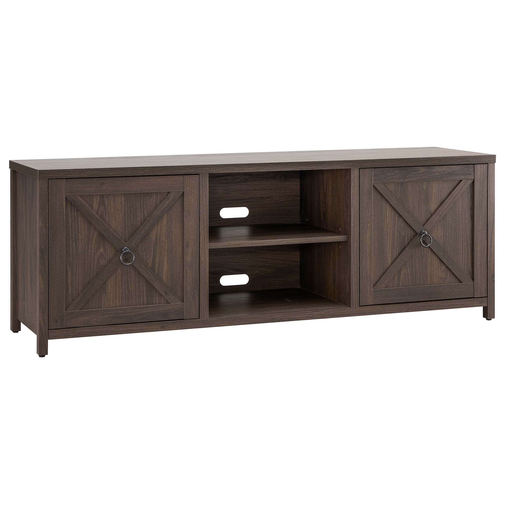 Hailey Home TV1377 Granger Farmhouse/Rustic Alder Brown TV stand ( Accommodates TVs more than 70-in )