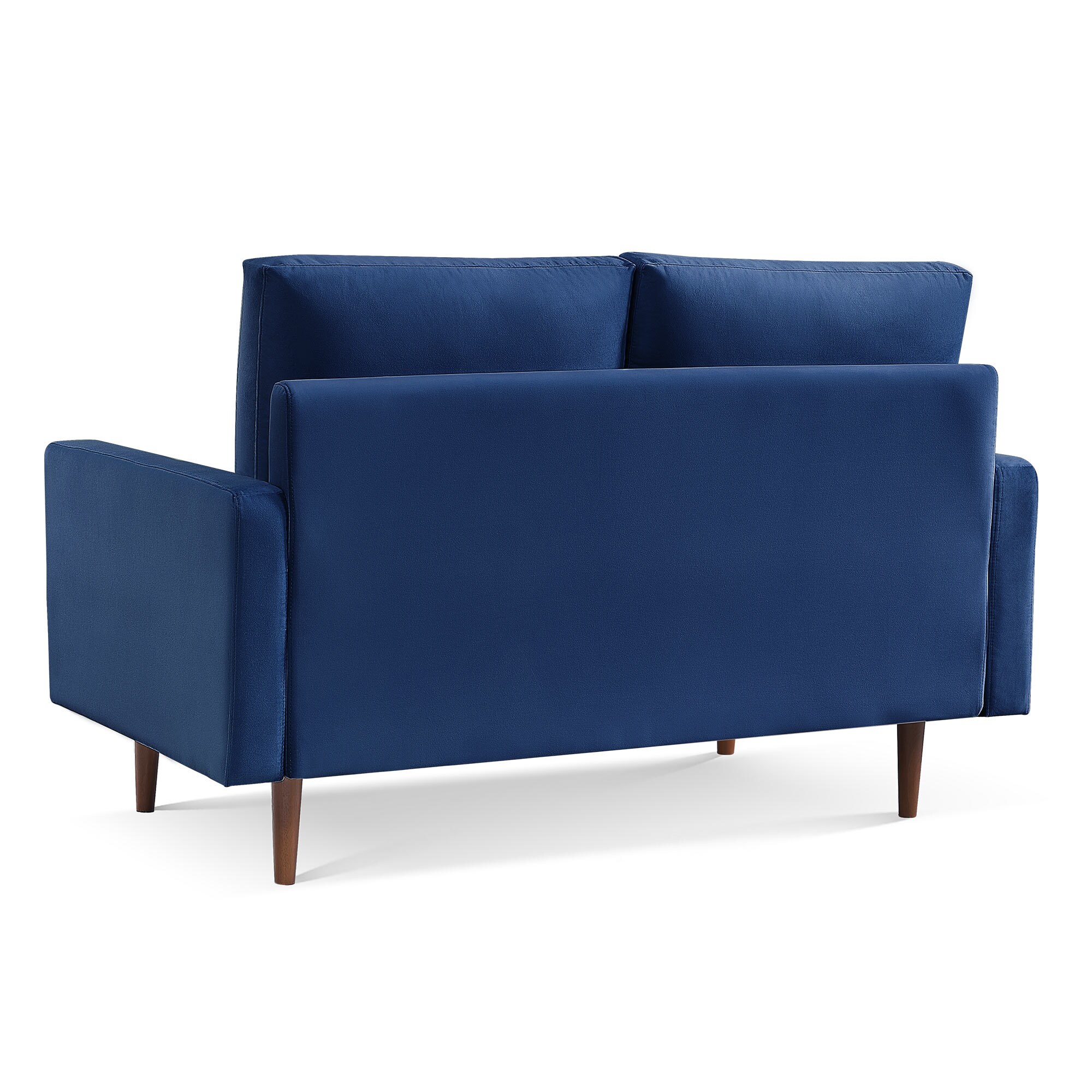 Modern Blue Velvet 57" Loveseat with Square Arms