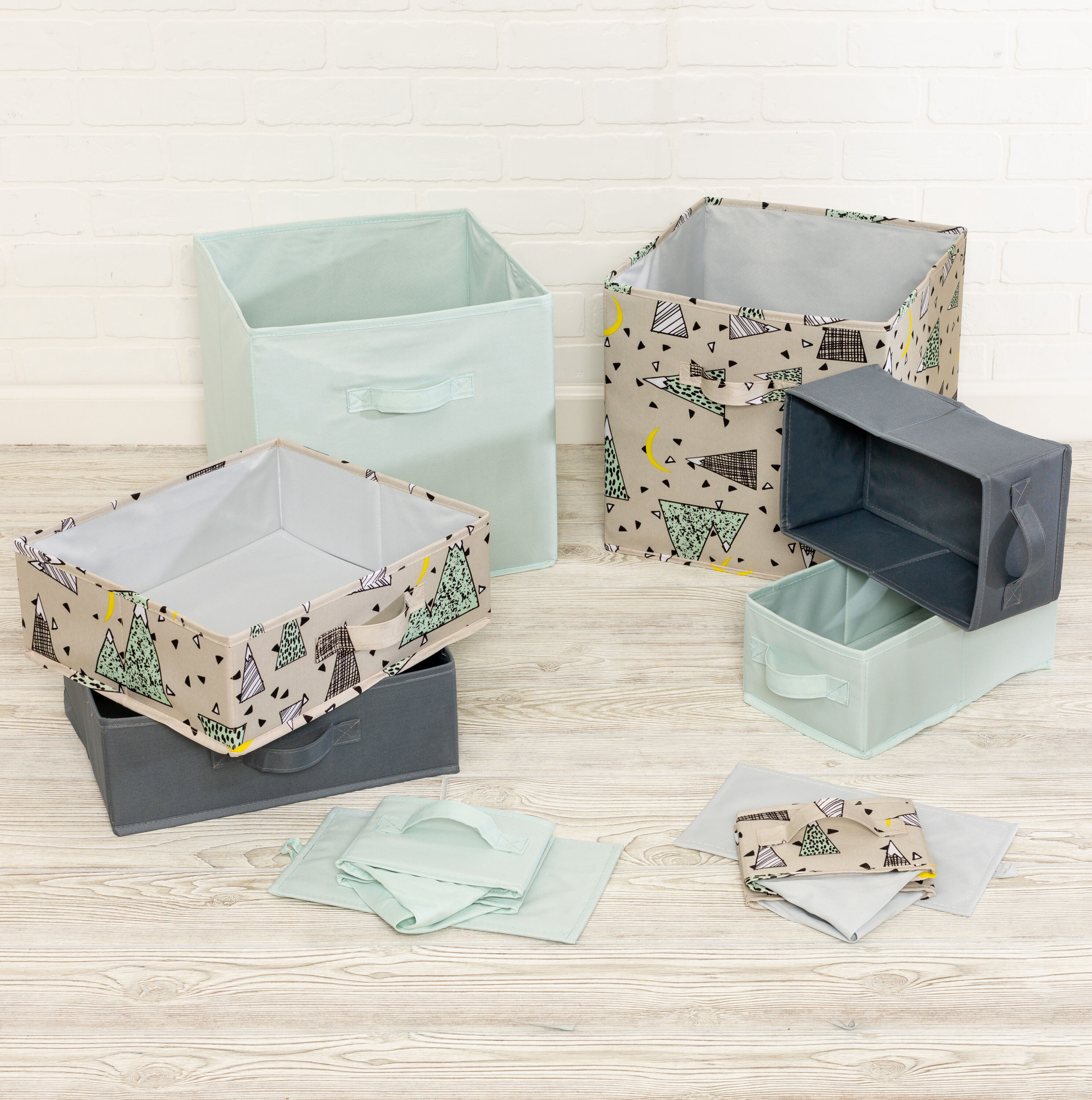 Rustic Brown Kids Storage Unit with Multicolor Bins