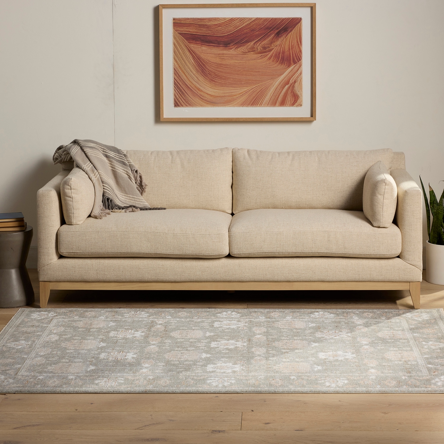 allen + roth LE172CLCLC5070 Forest Whisper 5 x 8 (ft) Loomed Polyester Blue/Gray Rectangular Indoor Area rug
