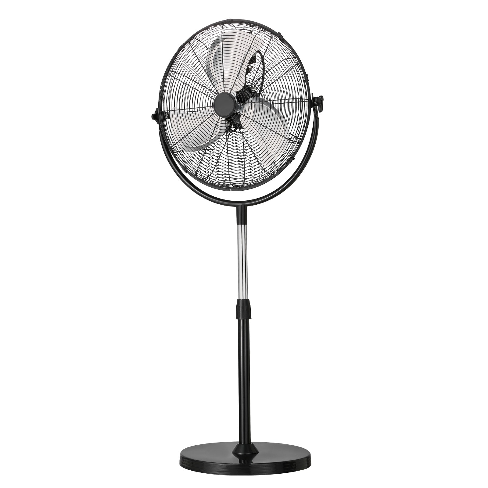 VEVOR Industrial Pedestal Fan 18 Inch Standing Fan with 45.3 to 57.9 Inches Adjustable Height Floor Fans with 3 Adjustable Speeds High Power Fans for Warehouse Garage Commercial Residential Black