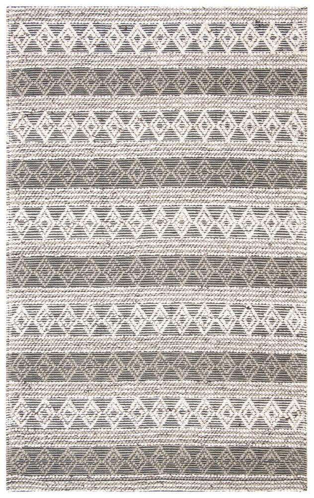 Safavieh NAT316G-5 Natura Atna 5 x 8 (ft) Wool Silver Rectangular Indoor Geometric Coastal Area rug