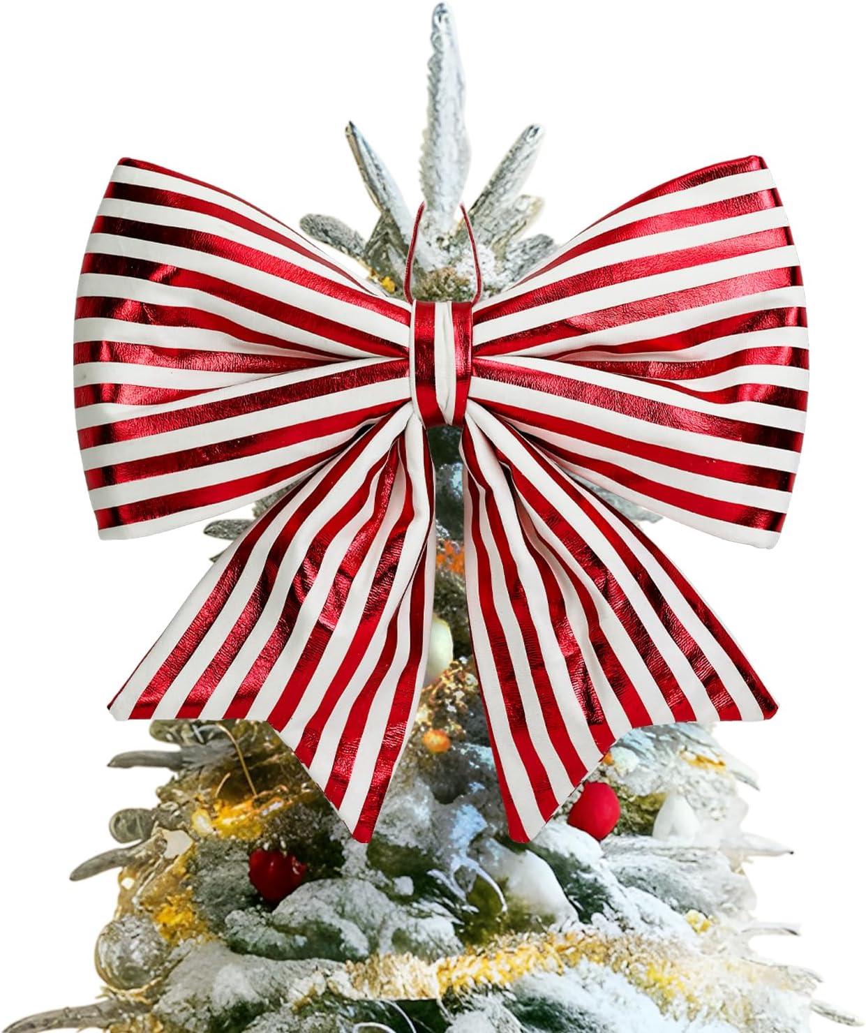 Kunjocy Decorative Home Accent Christmas Decorations Striped Ornaments Wreaths Red White Seasonal Home Decor