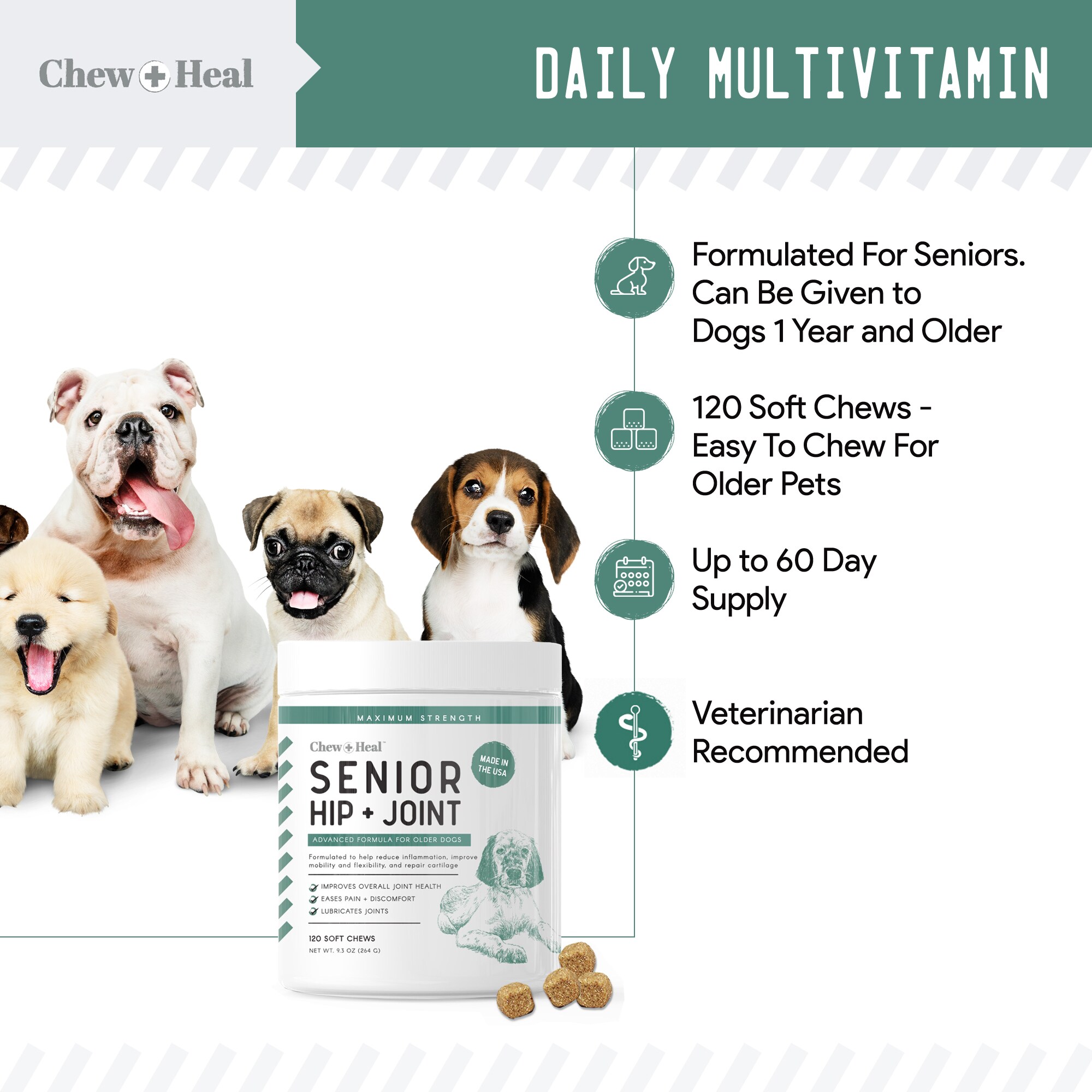 Chew + Heal CH-SENIOR-JOINT-120 Pet-Vitamins-Suppliments - View #4
