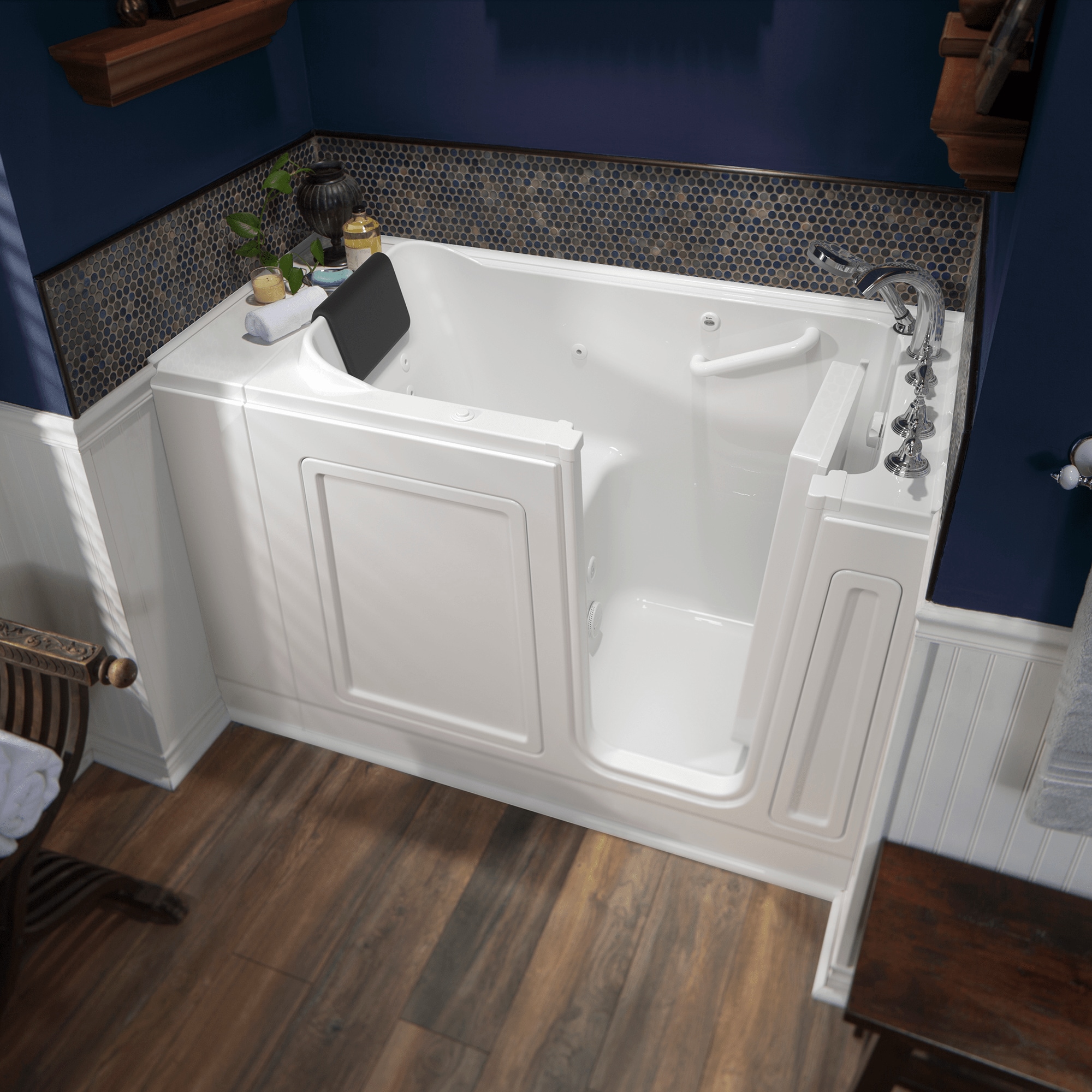 American Standard 28in x 48in White Acrylic WalkIn Whirlpool Tub