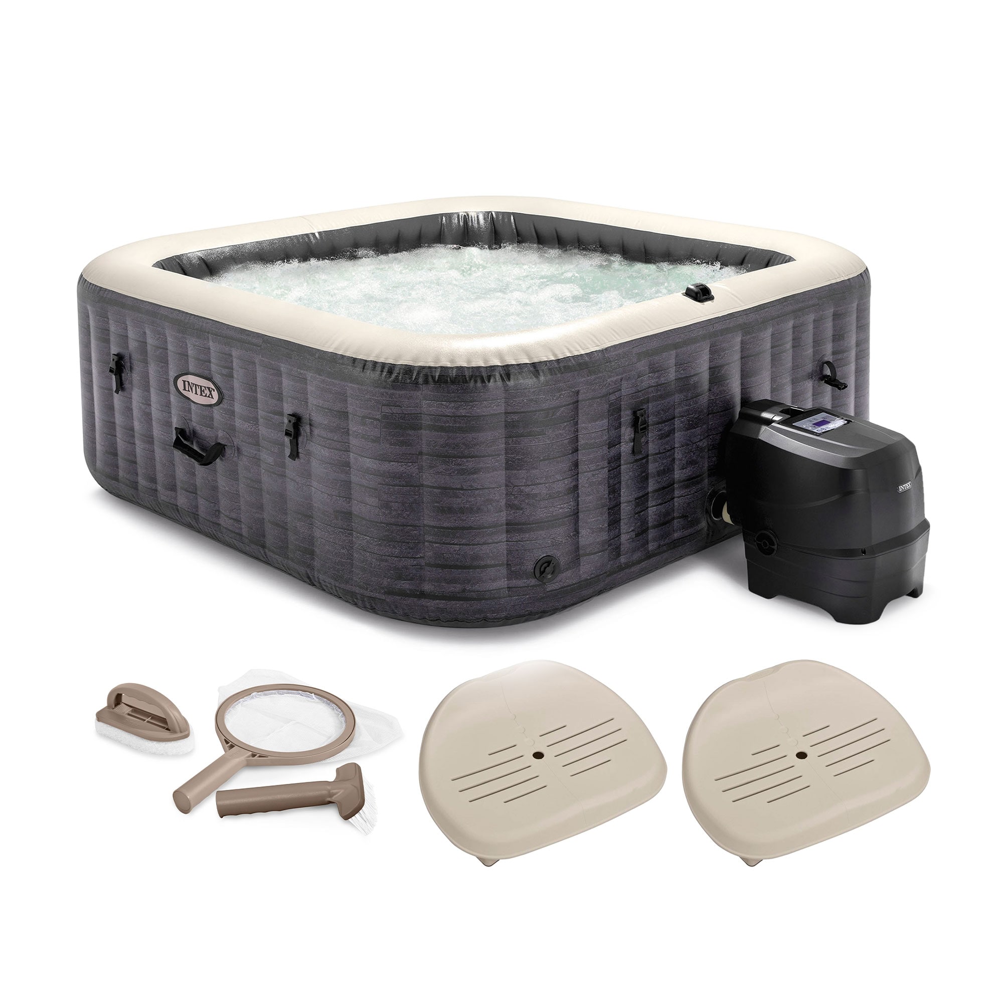 Intex 305627 PureSpa 140 Jet 6 -Person Inflatable Square Hot Tub (Cover Included)