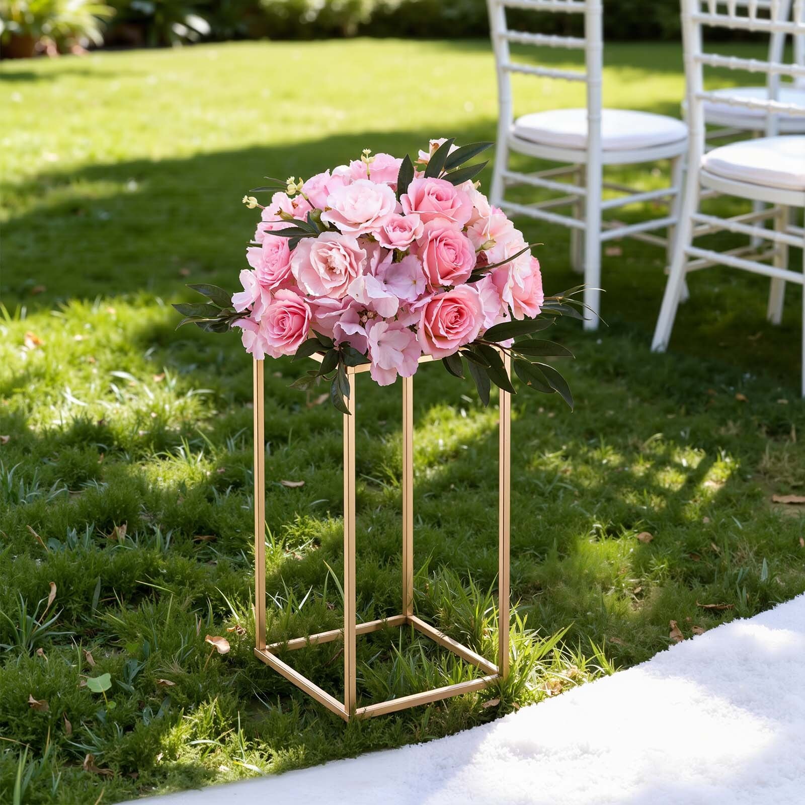 Mecale 10-Pack 15.75-in Column Flower Stand Set with Acrylic Shelves ...