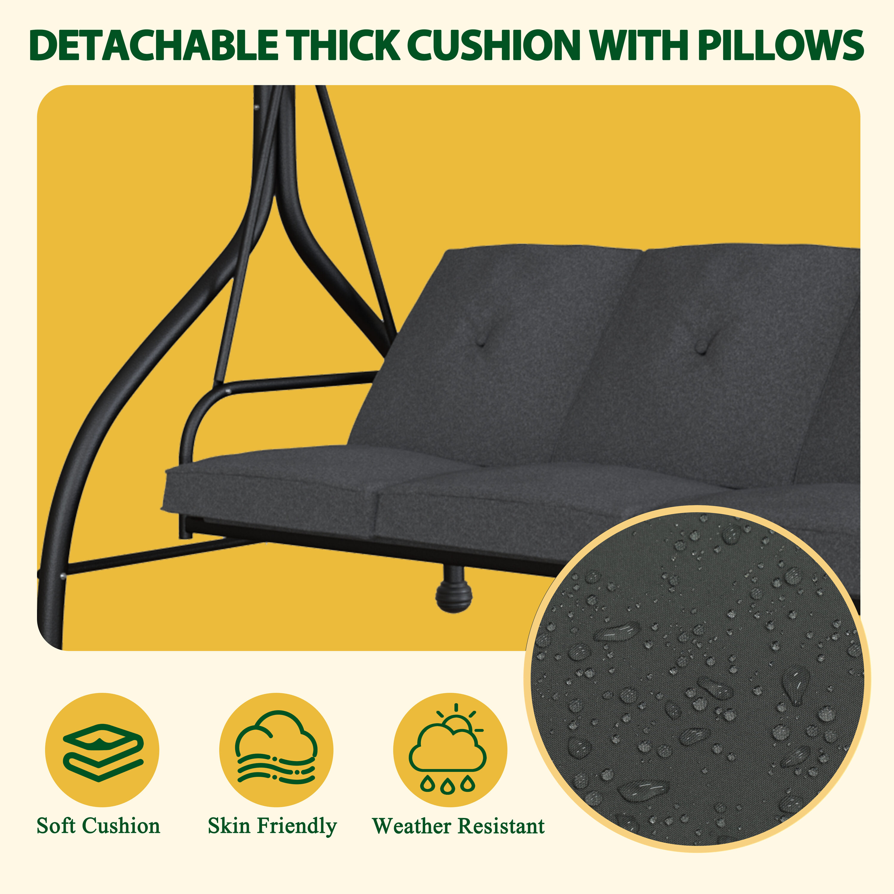 VEIKOUS PG0210-PC-GY-21 Swing-Gliders - View #7
