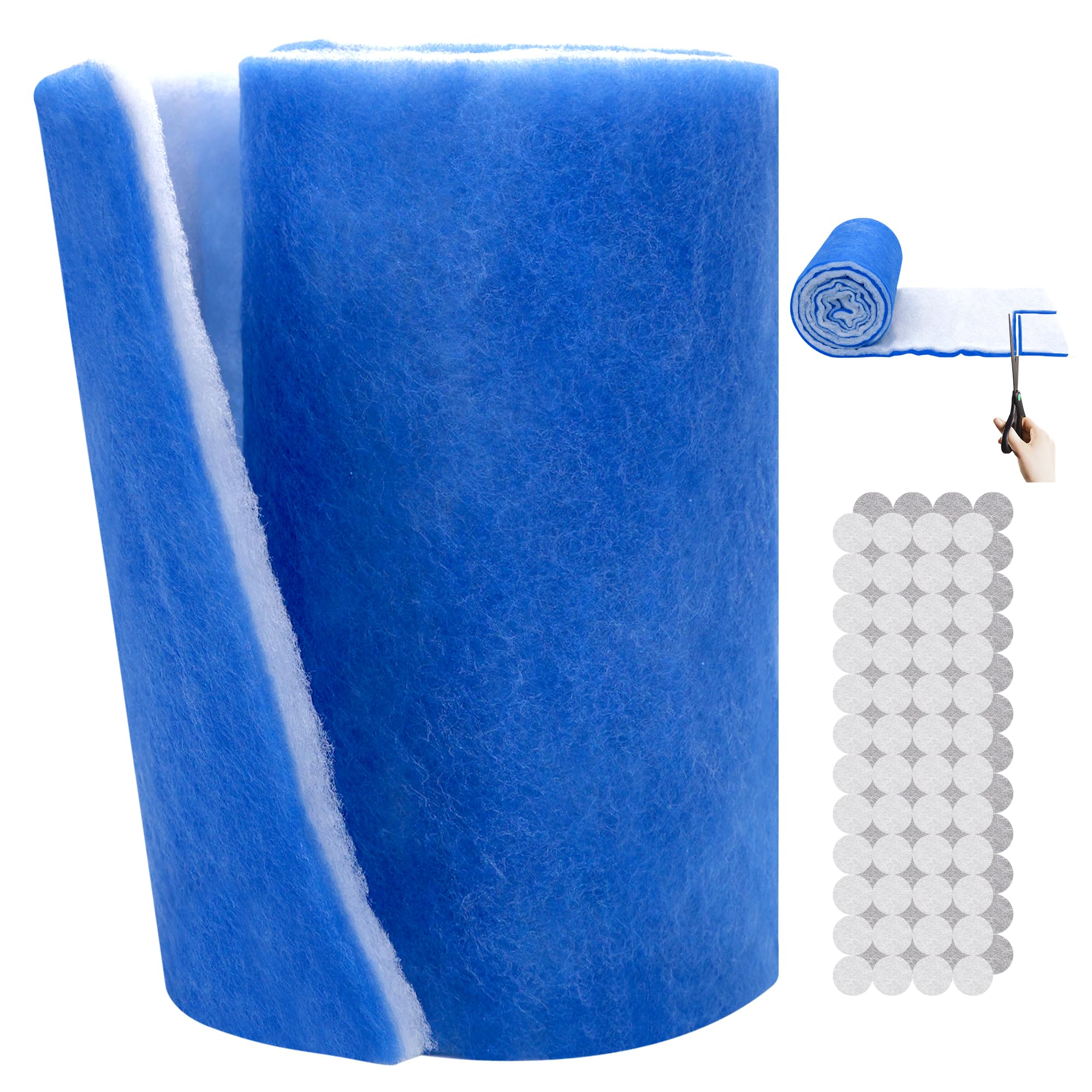 Vrbgify  Custom Size Air Vent Filters 12 by 120 Electrostatic Filter Roll with MERV 8 Rating and Hook Tape for Home Floor Grilles Ceiling HVAC