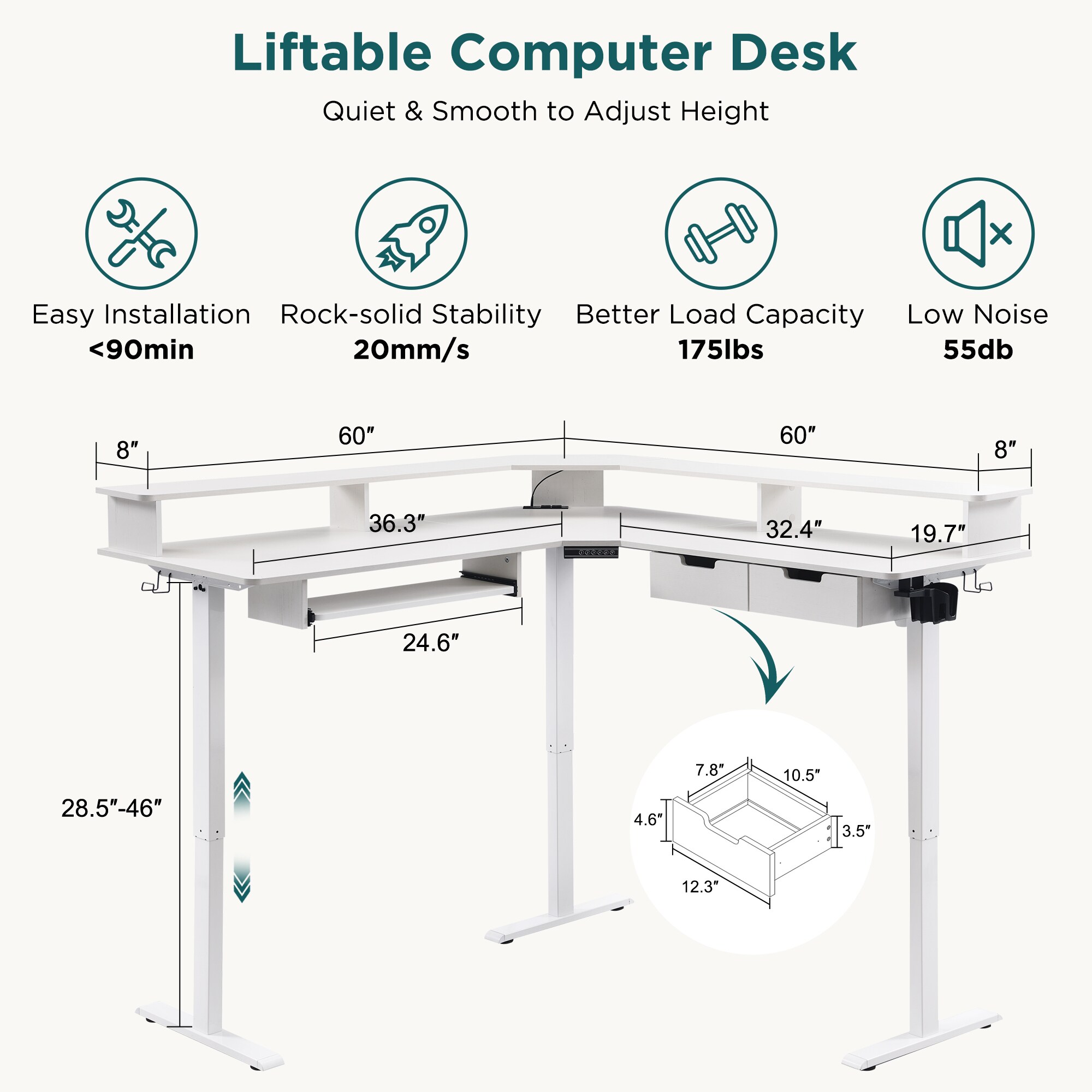 DecorUHome ELD60LS-AWT-PRO desks - View #2