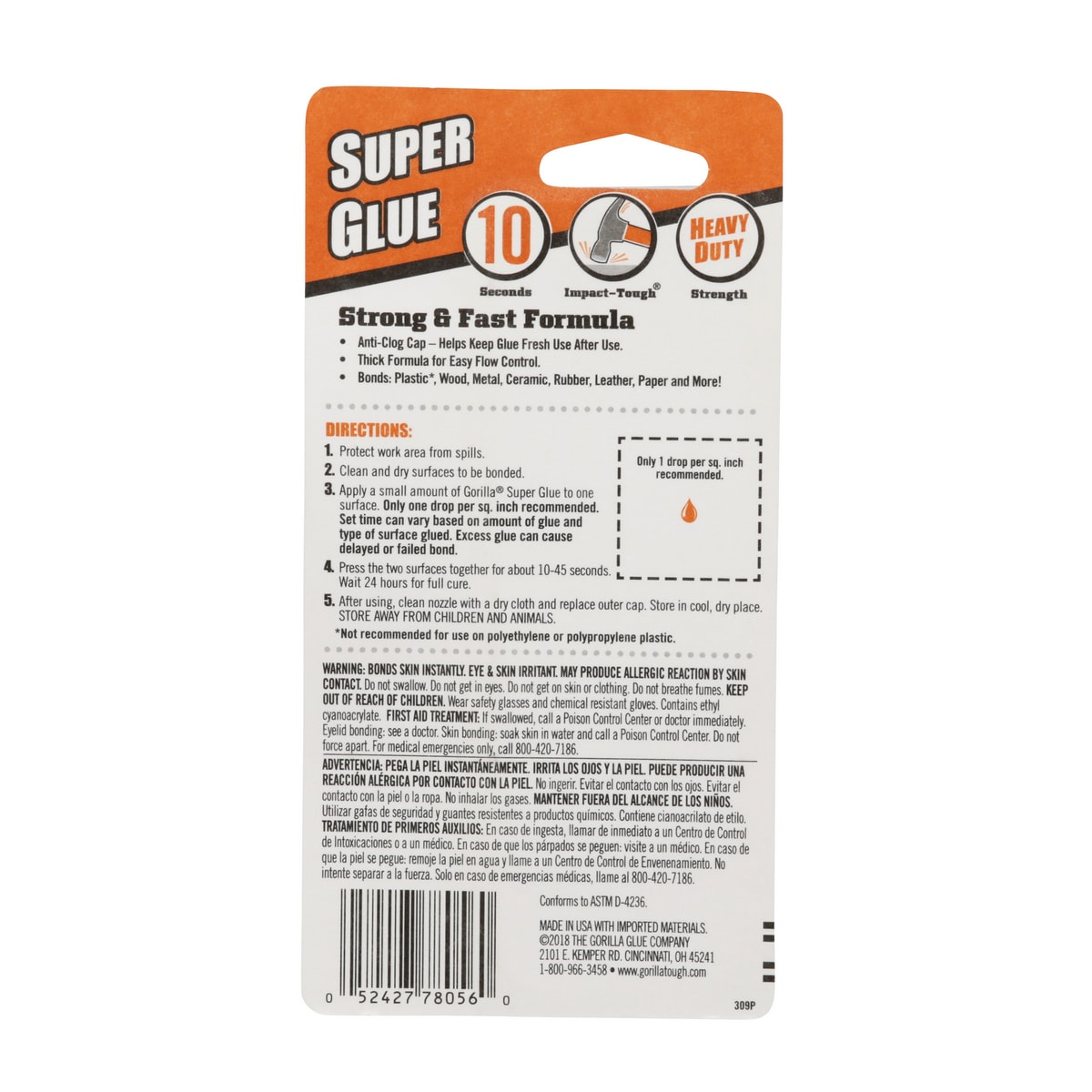 Gorilla Super Glue Liquid, Clear, 20g Bottle, Quick Dry, Multi-use, Heat  Resistant, Impact Tough, Anti Clog Cap, Fast-setting in the Super Glue  department at