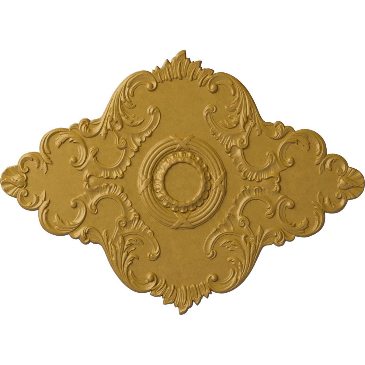 Ekena Millwork CM67PEIGS Piedmont 70-in W x 50-in L Painted Iridescent Gold Polyurethane Whole Ceiling Medallion