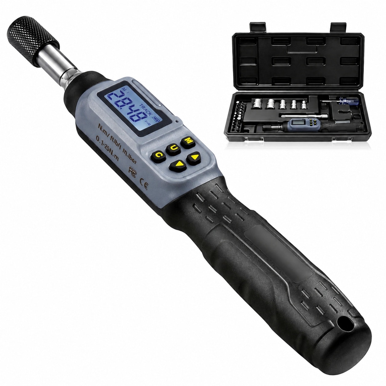KIWDZFU  Digital Torque Screwdriver Set with 1 quarter Drive and Adjustable Torque Range for Precision Tightening and Repair Tasks