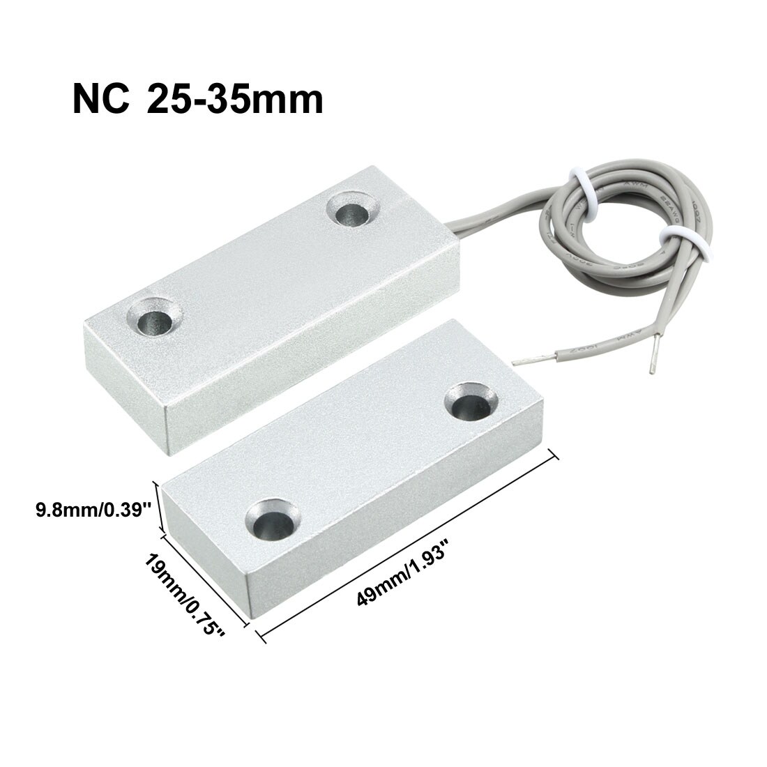 Unique Bargains NC Alarm Security Rolling Gate Garage Door Contact ...