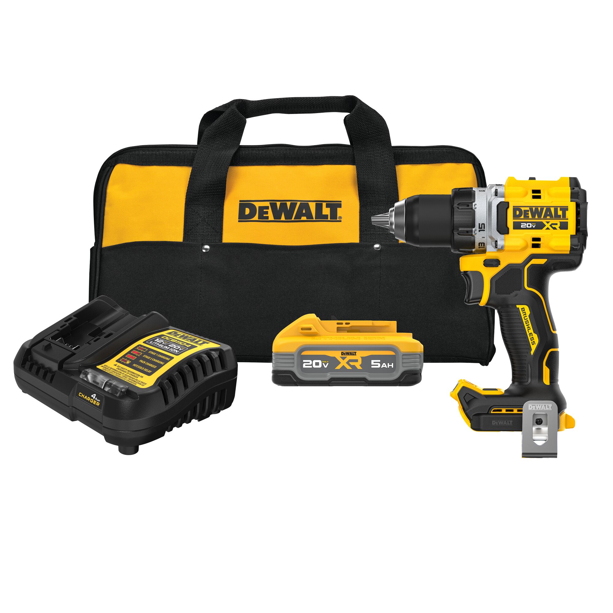 DEWALT XR 20-volt Max 1/2-in Keyless Brushless Cordless Drill 1 -Batteries Included, and Charger Included