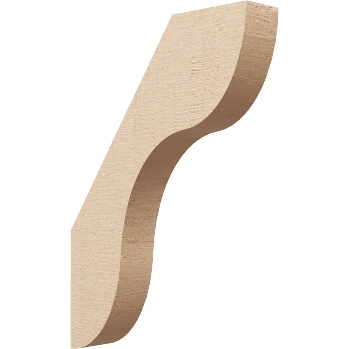 Ekena Millwork BRCUR03X16X22CARRCPR 3-in x 22-in x 16-in Primed Urethane Carmel Rough Cedar Woodgrain TimberThane KneeBrace