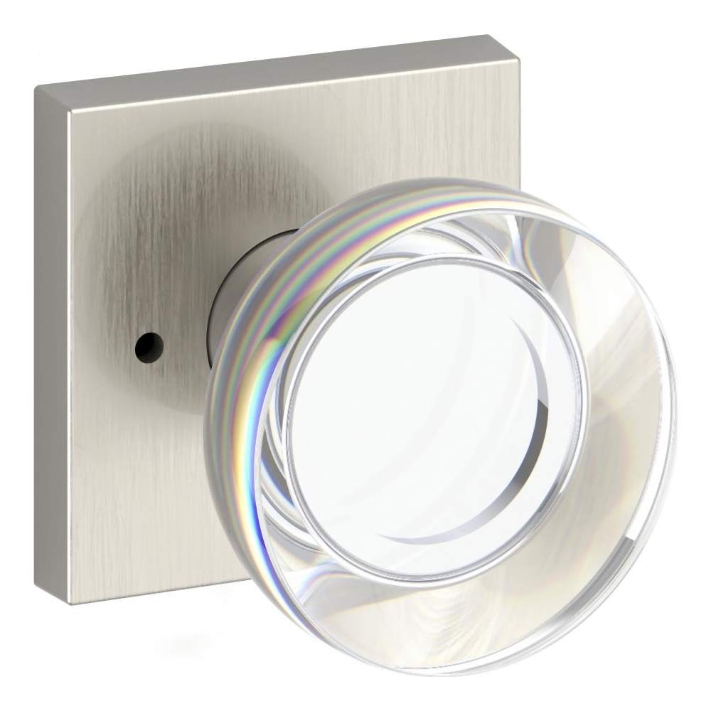 Baldwin  PV.CCY.CSR Contemporary Crystal Privacy Door Knob Set with Contemporary Square Rose from the Reserve Collection