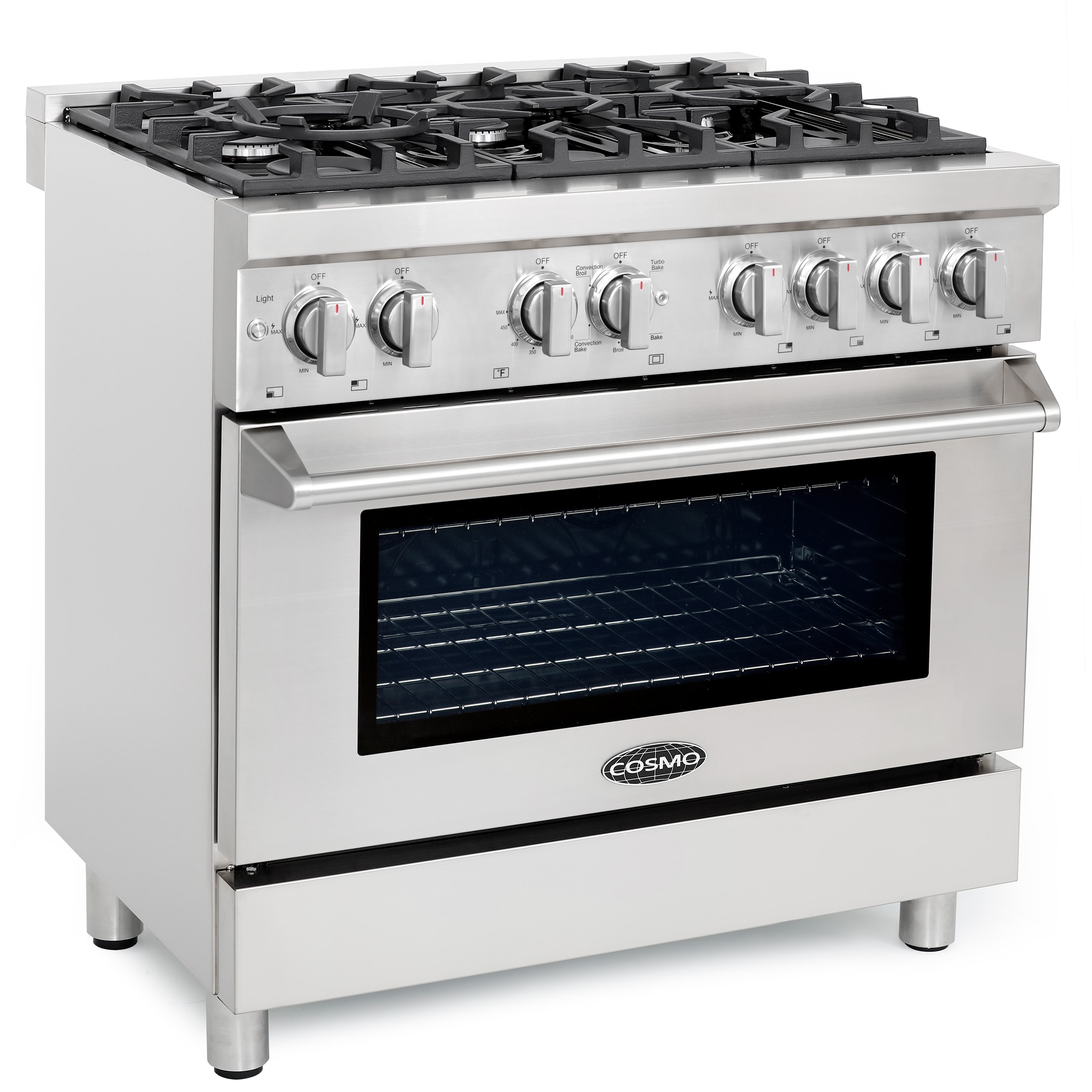 Cosmo 36-in Standard 6 Convection Oven Freestanding Dual Fuel Range ...