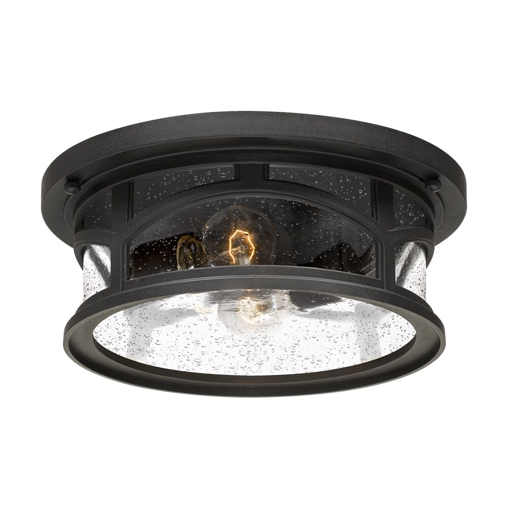 Quoizel Marblehead 1-Light 10.25-in Black Indoor/Outdoor Flush Mount ...