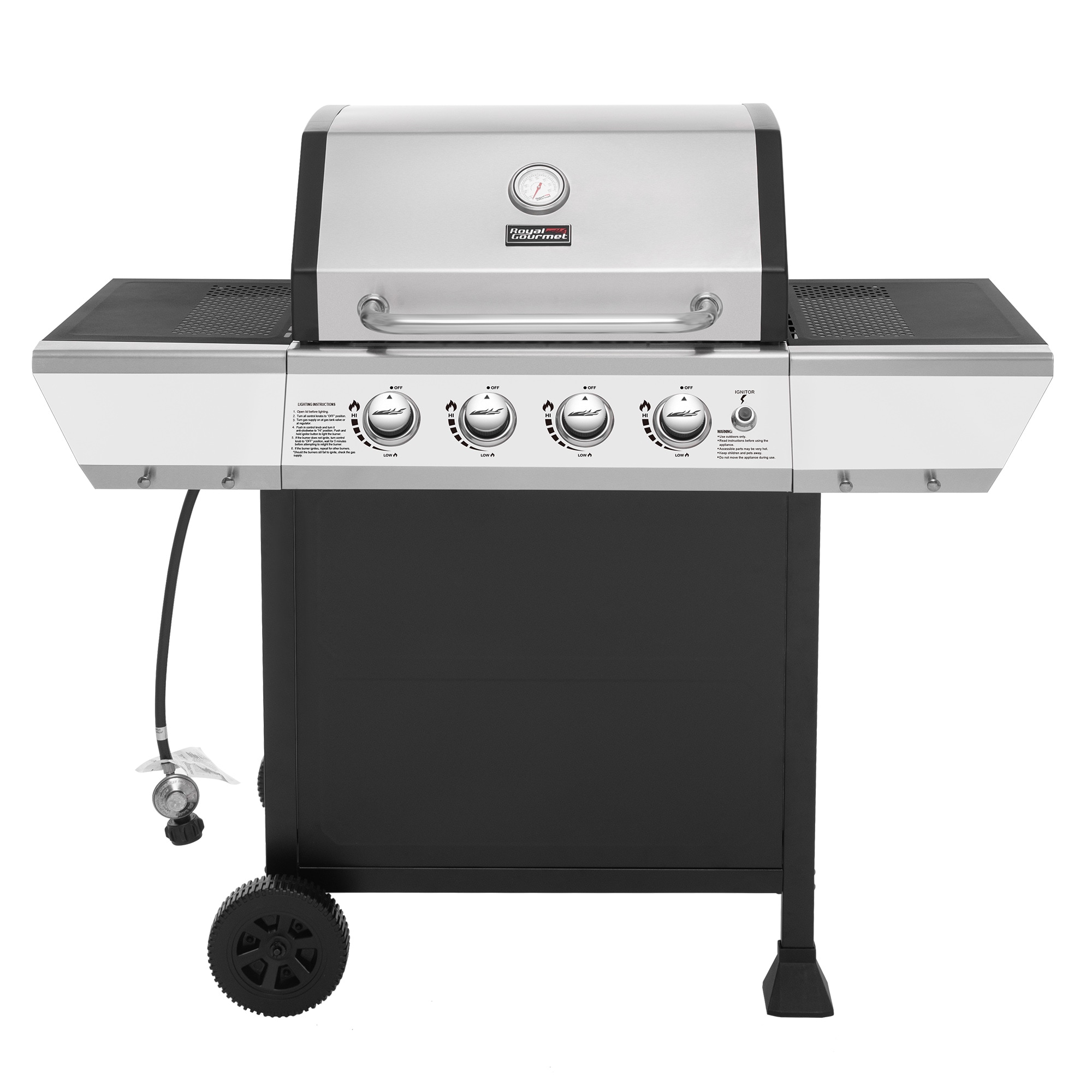 Royal Gourmet Cabinet Style Silver 6-Burner Liquid Propane Gas Grill with 1 Side Burner SG6002S Sansujyuku sansujyuku.com