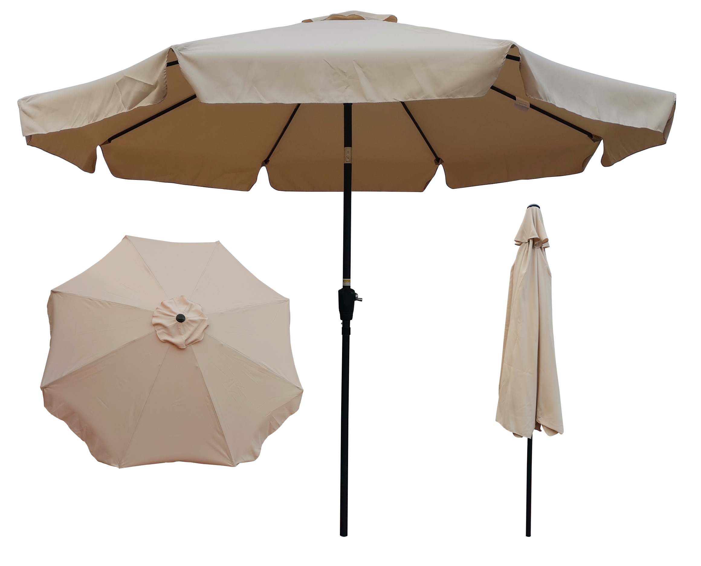 Maocao Hoom MZH27953 10-ft Steel Brown Market Patio Umbrella