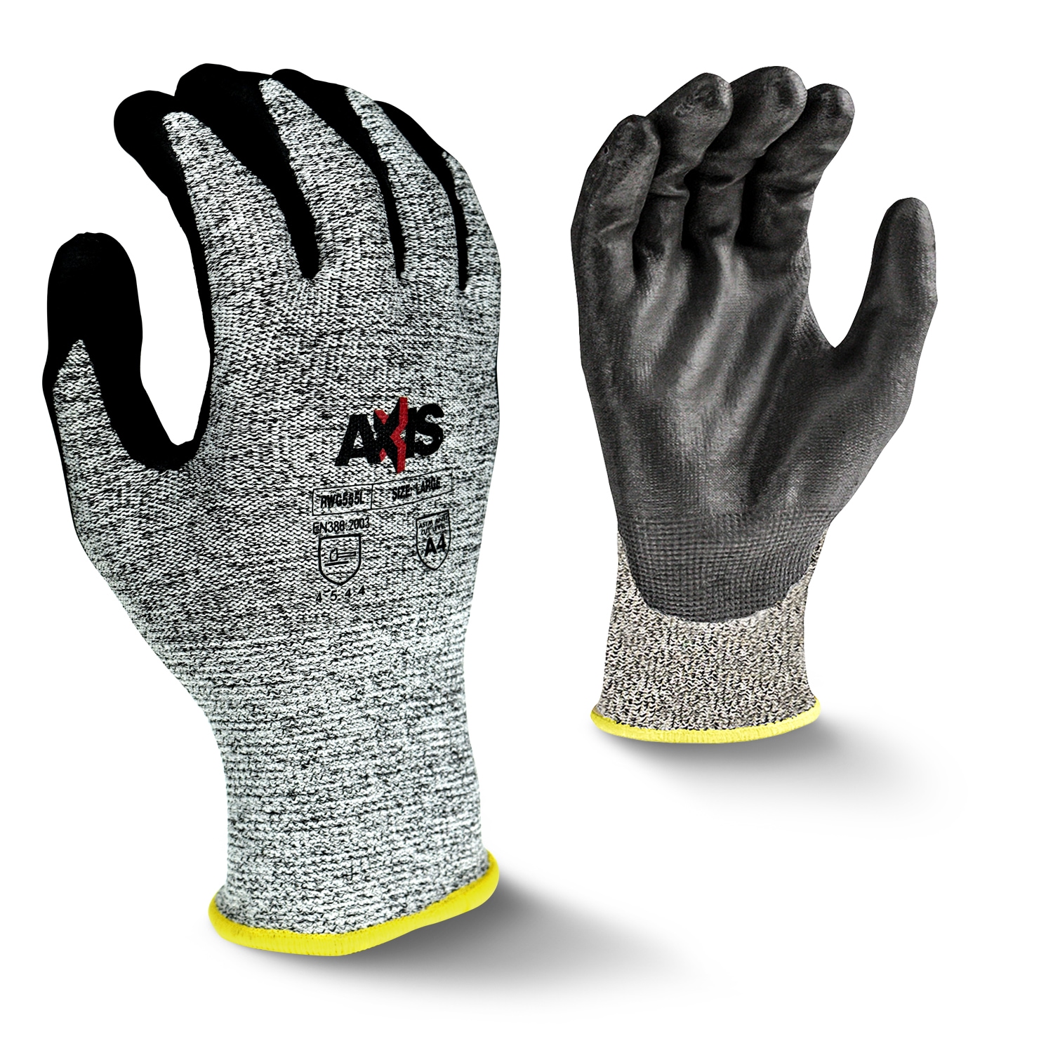 GRX | CUT633 Exagrip Latex Gloves - Large, Gold/Yellow - Floor & Decor