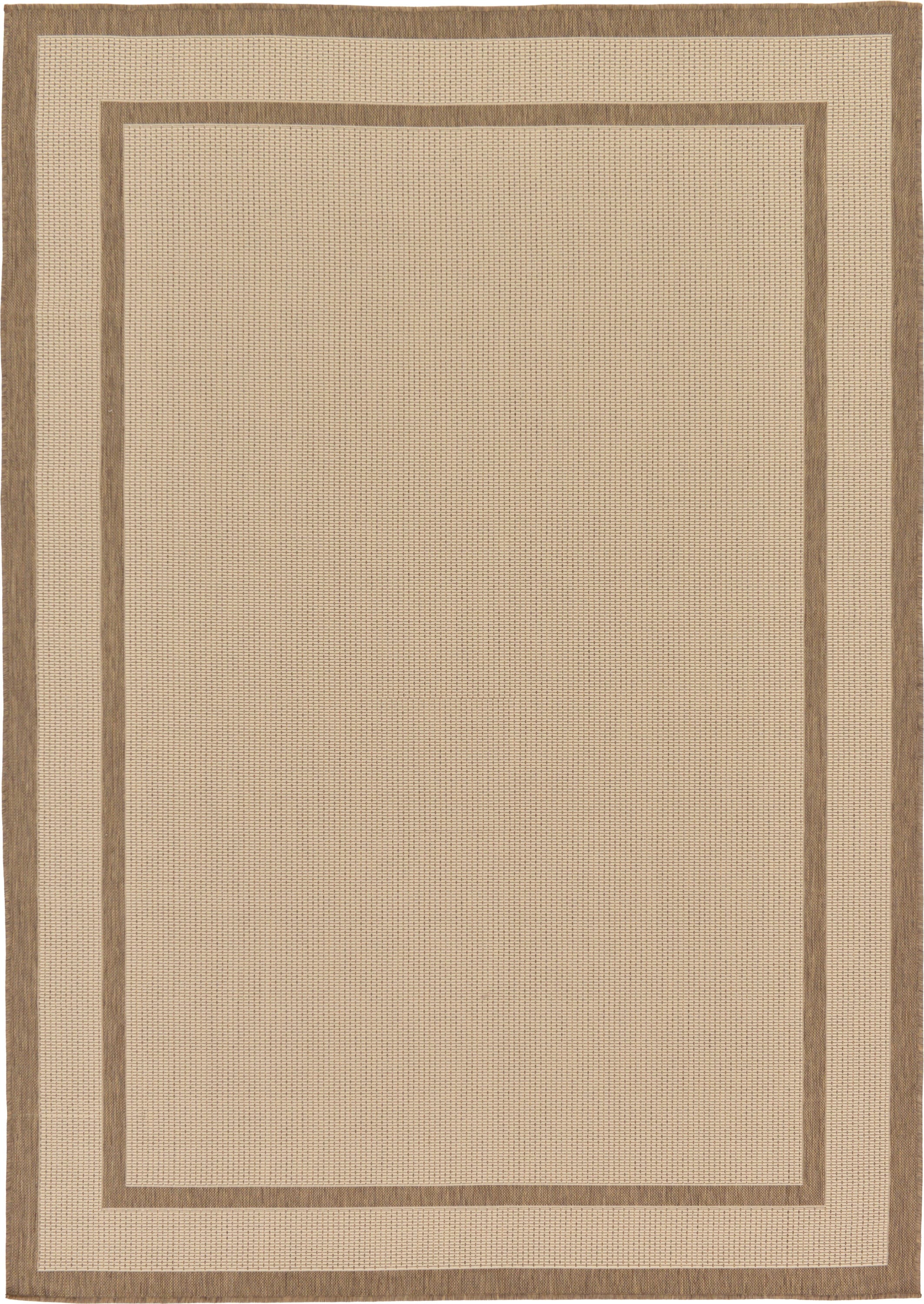 Unique Loom 3126574 Border Outdoor 7 x 10 (ft) Loomed Polypropylene Brown/Beige Rectangular Indoor/Outdoor Border Industrial Wash with water Area rug
