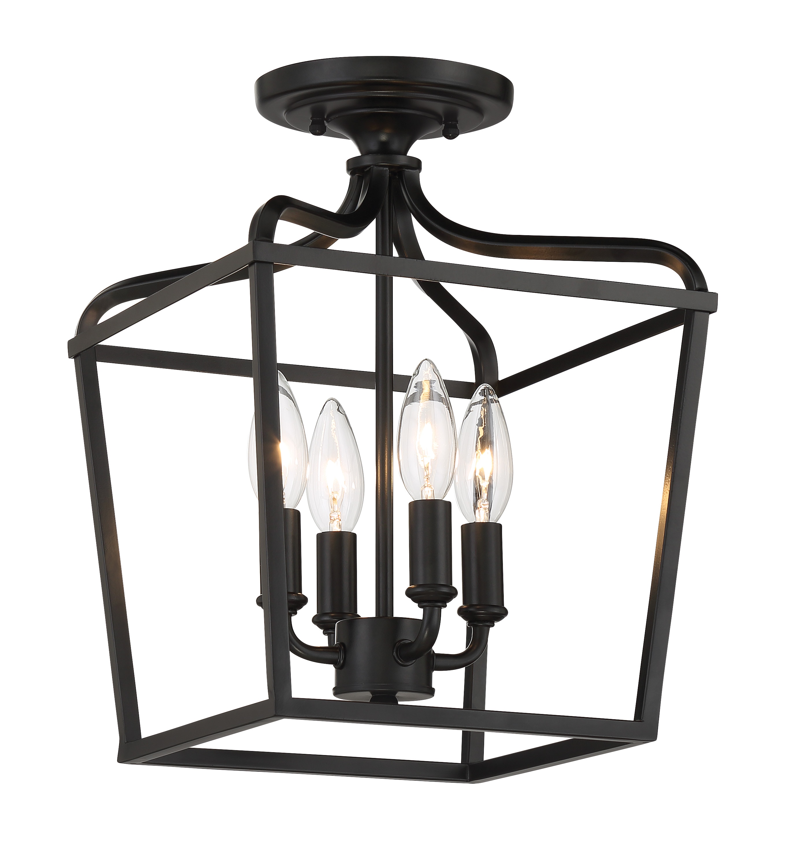 Coal Finish 4-Light Indoor Lantern Pendant
