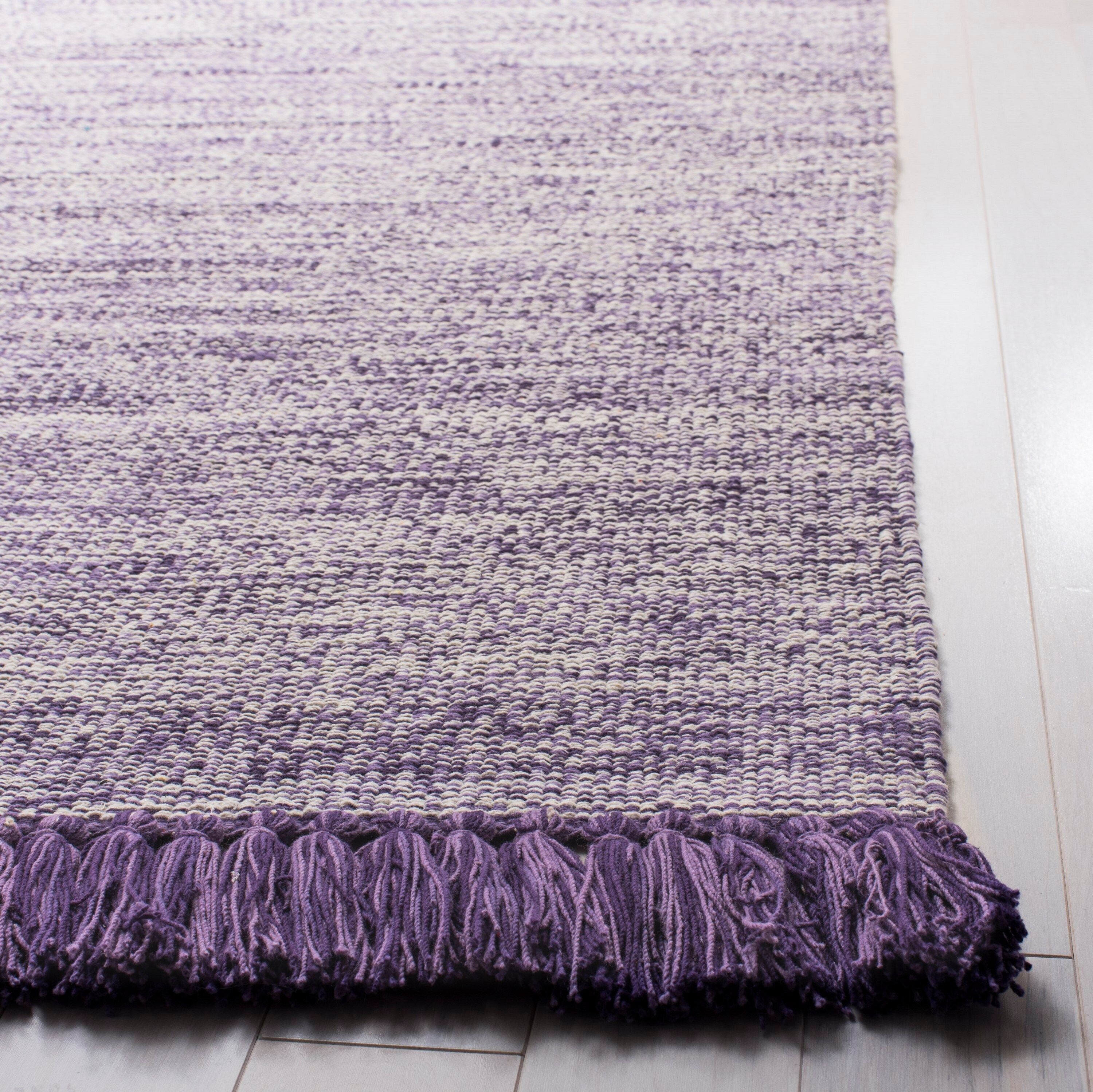 Reversible Purple Cotton Flat Woven 8' x 10' Area Rug