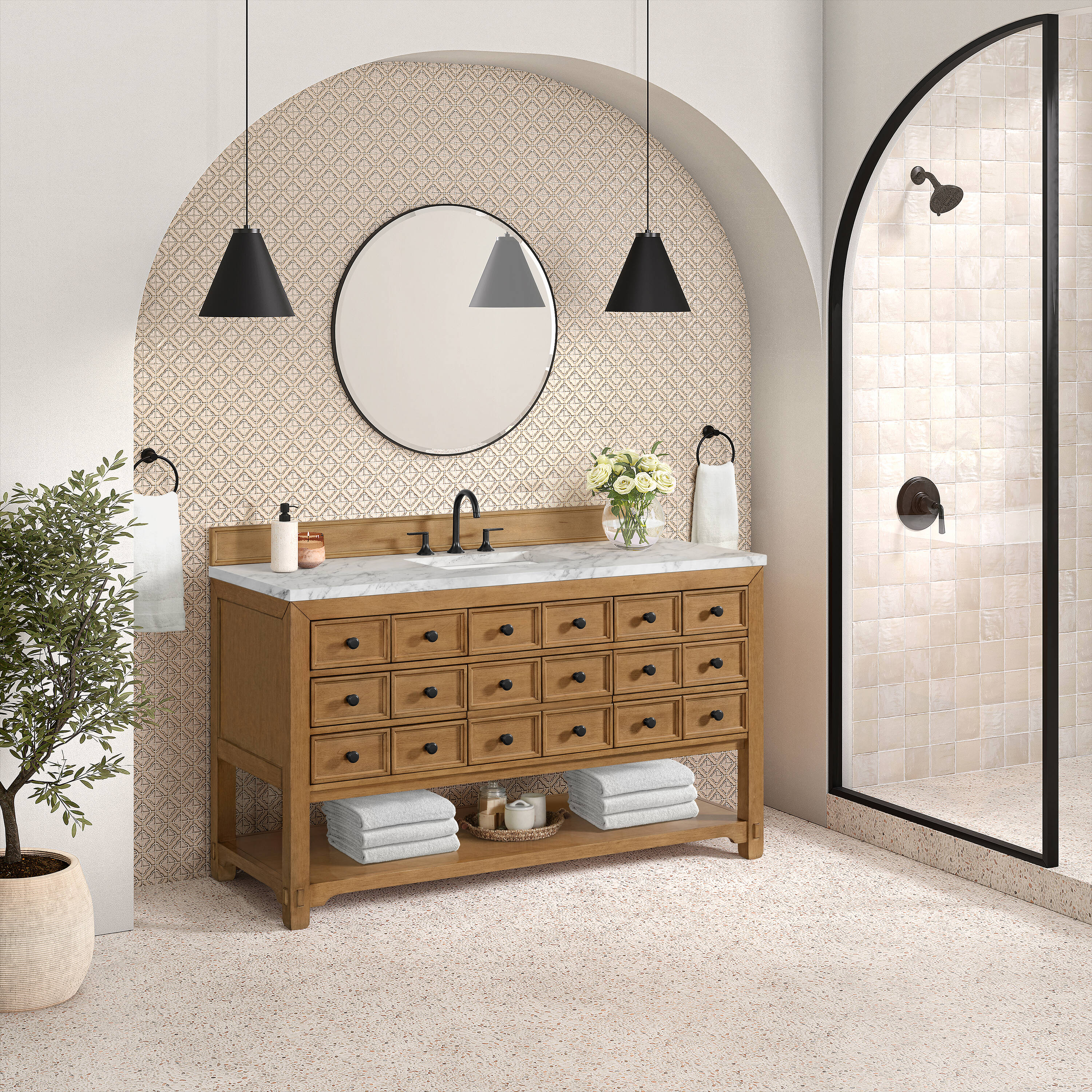 James Martin Vanities 505-V60S-AMB-3CAR Bath-Vanity-Combo - View #3