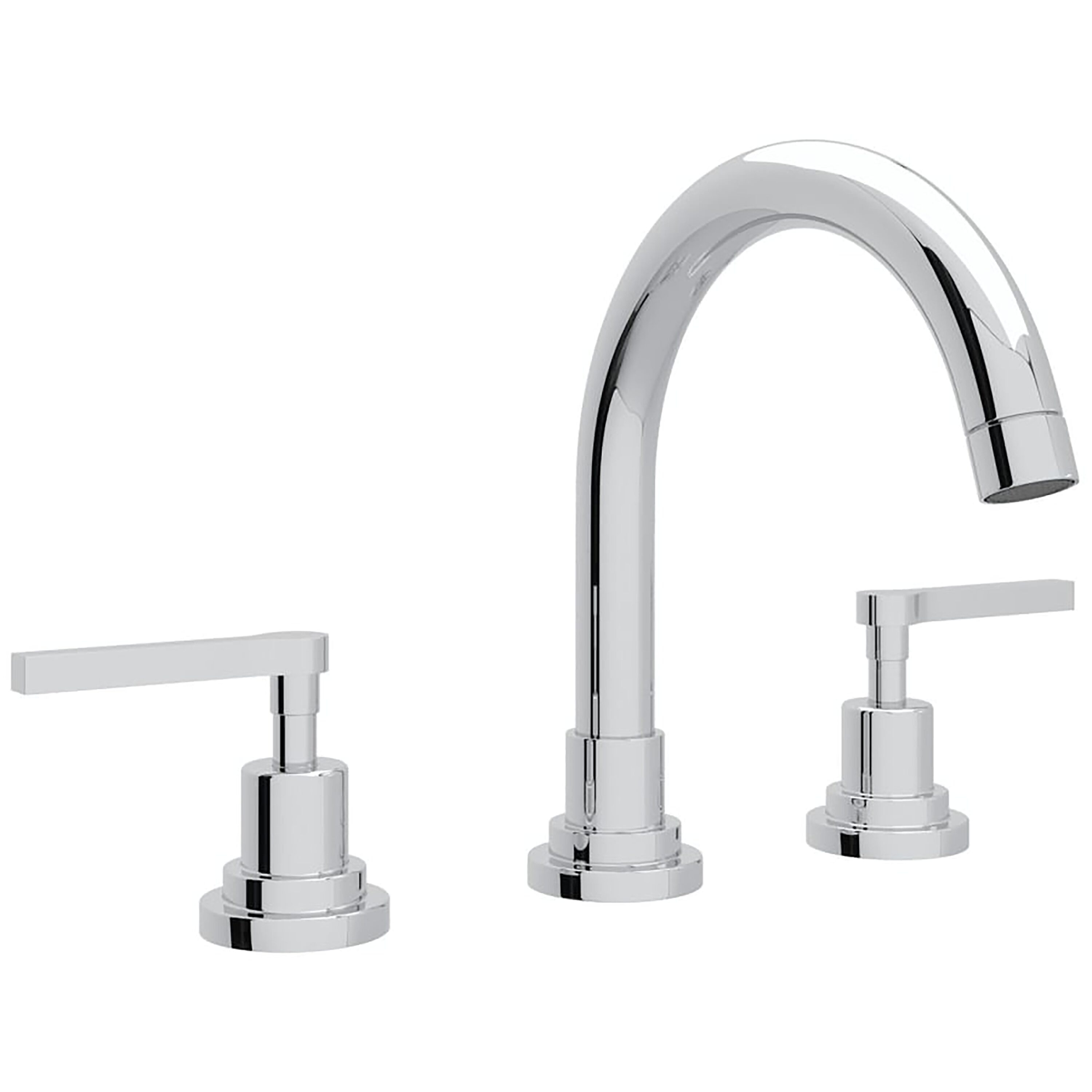 Lombardia Polished Nickel 8" Widespread Bathroom Faucet with Crystal Handles