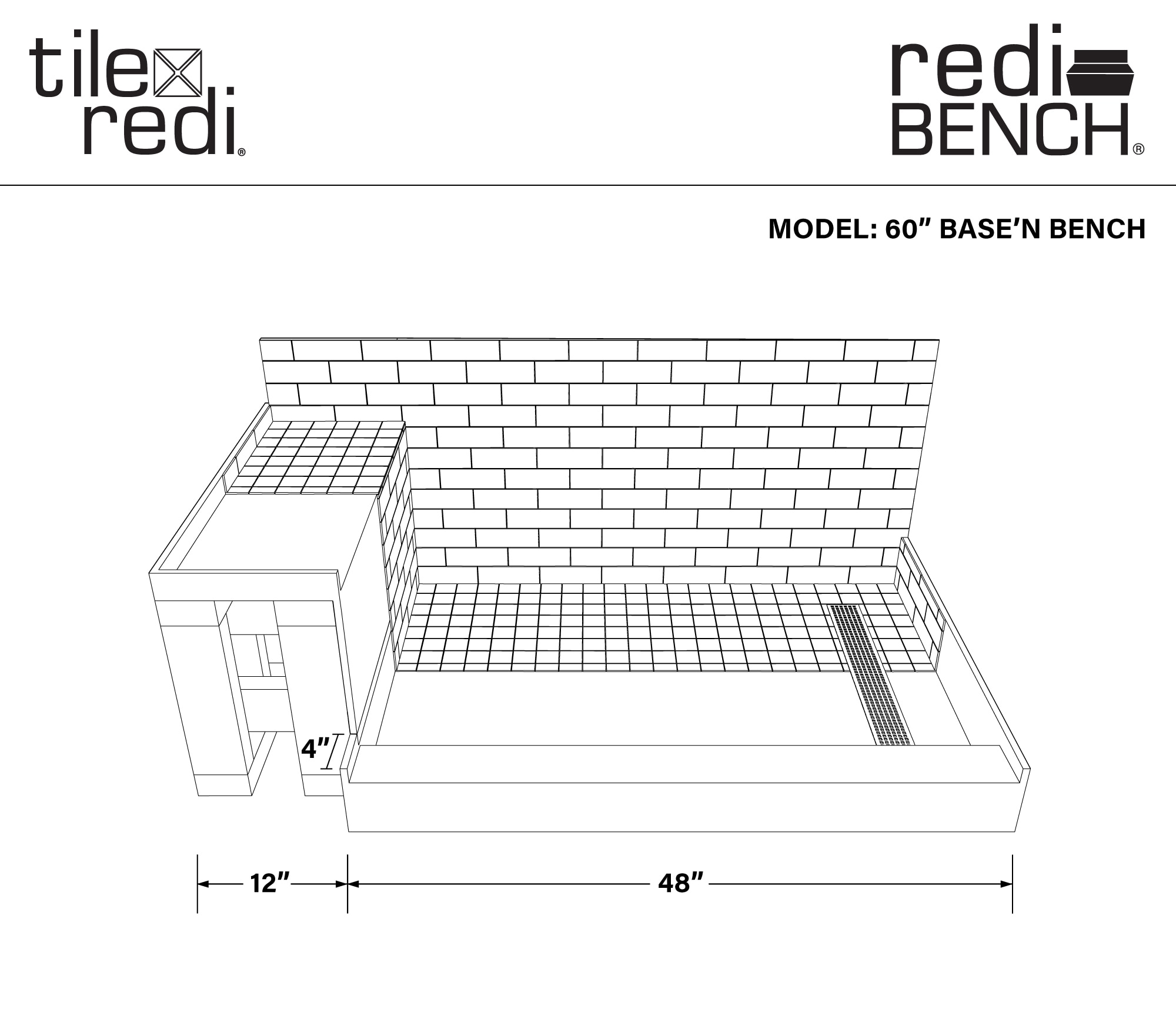 Tile Redi RT3448R-SQPC-RB34KIT Shower-Floors - View #3