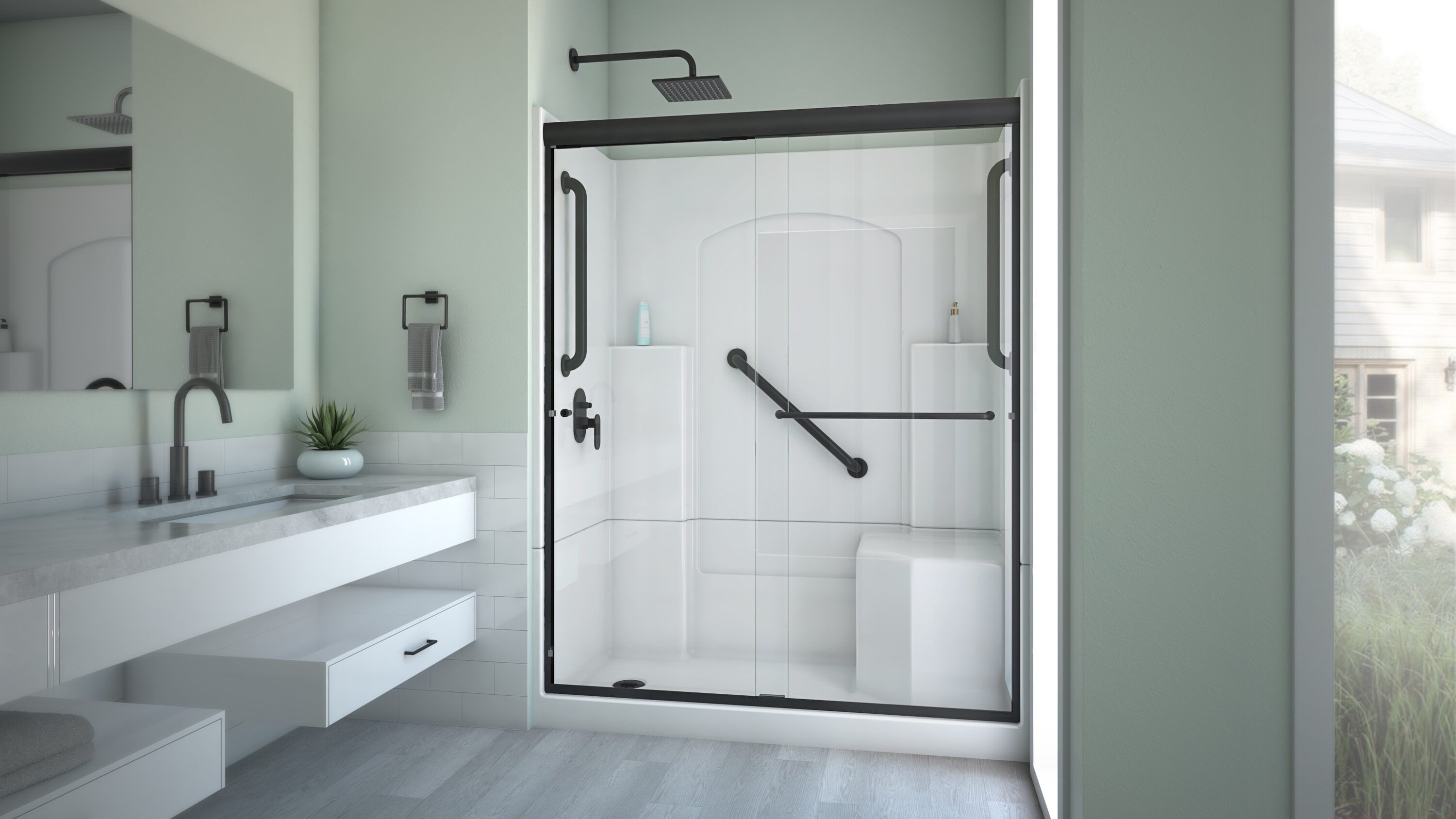 Laurel Mountain L3260SH1S4PRWM1 Alcove-Shower-Kit - View #9