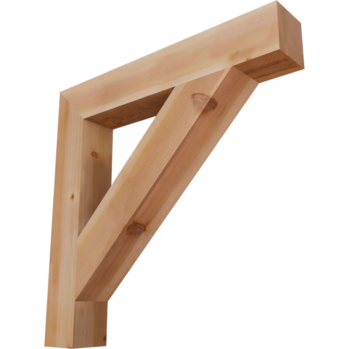 Ekena Millwork BKT06X38X38TRA05SWR Traditional block smooth 5-1/2-in x 38-in x 38-in Western red cedar Brown Wood Standard bracket
