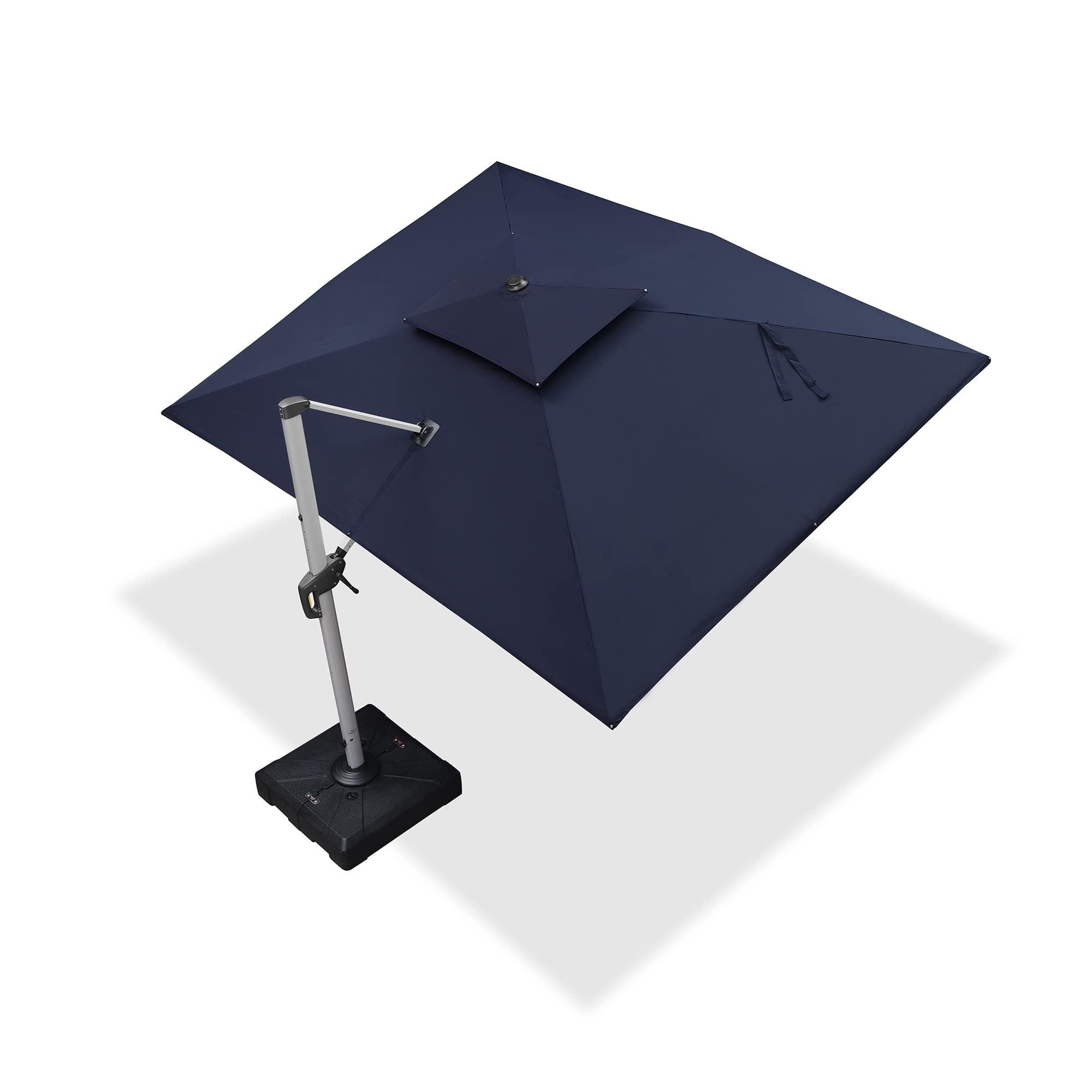 PURPLE LEAF LSLRRC1012-NB 10-ft Aluminum Navy Crank Cantilever Patio Umbrella